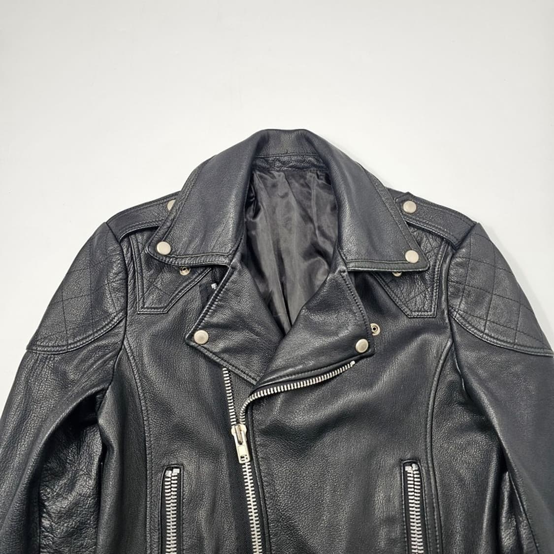 빈티지 염소가죽 우먼스 라이더 자켓 L 상품이미지3