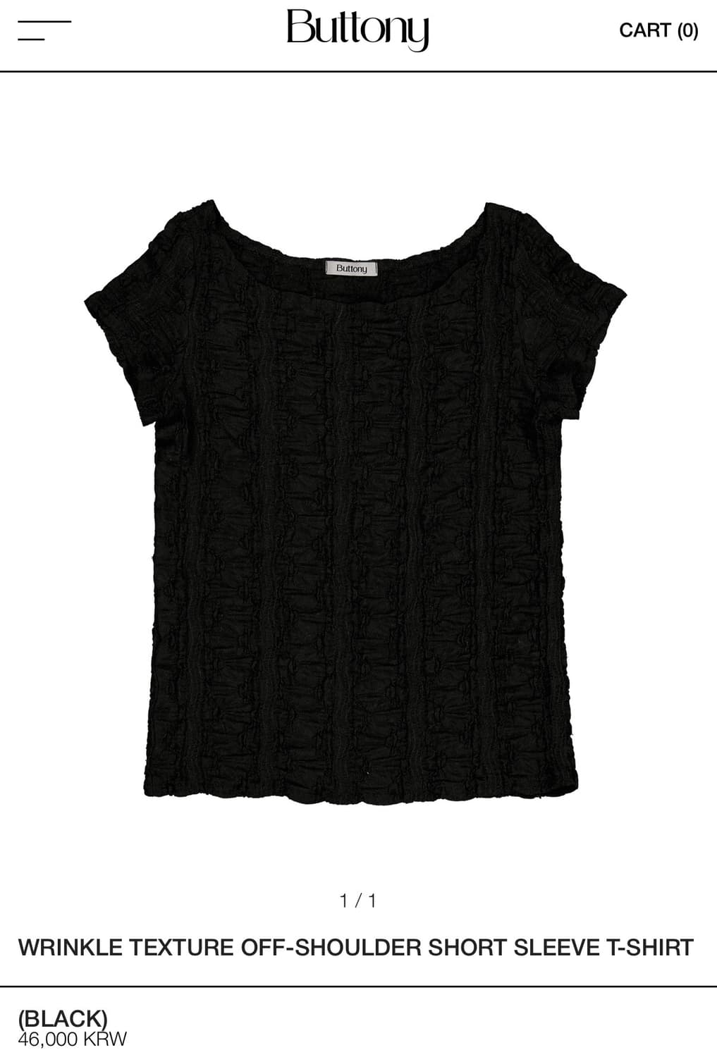 Buttony OFF-SHOULDER SHORT SLEEVE 티셔츠 상품이미지1