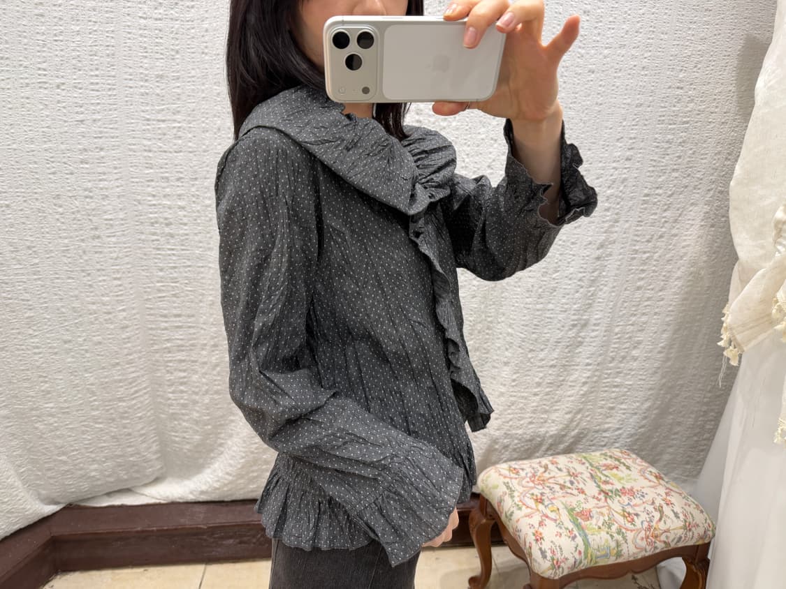 Dot ruffle summer jacket 상품이미지4