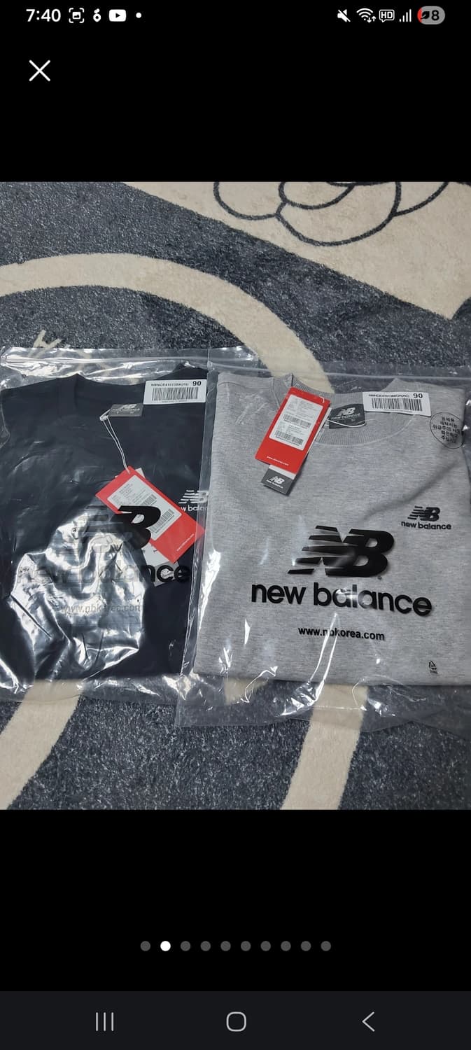 뉴발란스 맨투맨 (블랙/그레이) 새상품-90- 상품이미지1