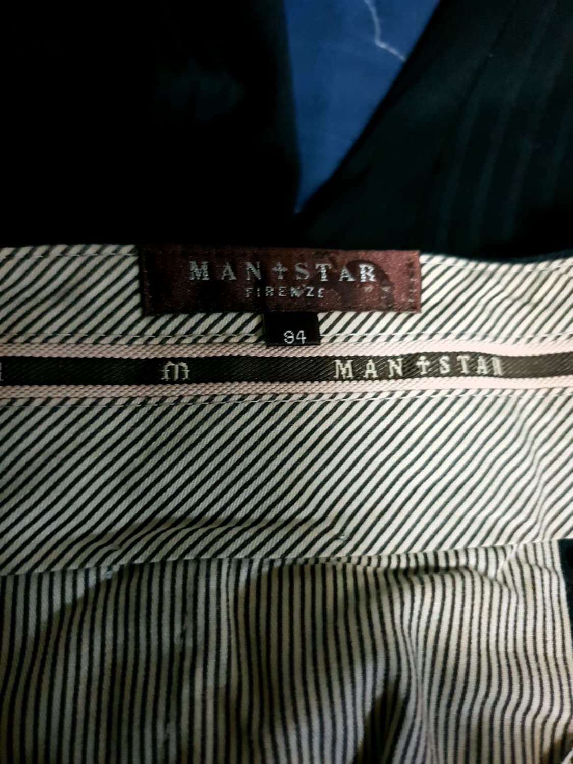 (00s 코오롱) 맨스타 피렌체 스트라이프 클래식 수트셋업 블랙 상품이미지8