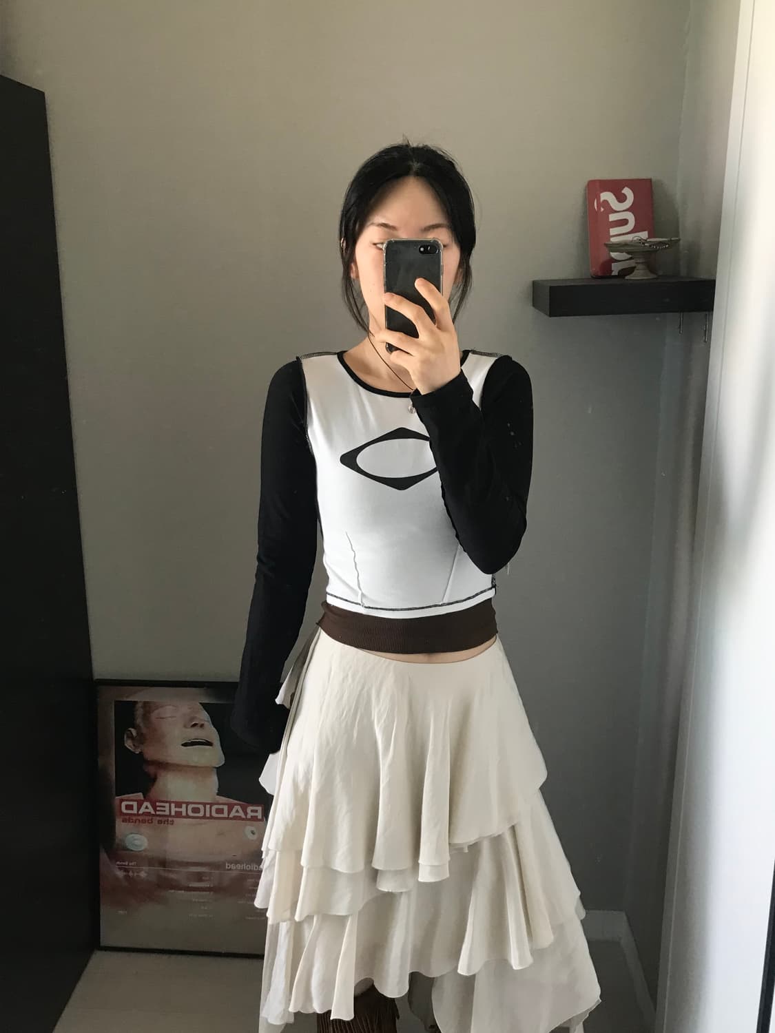 미스치프 중앙 로고 크롭 롱슬리브티 상품이미지4