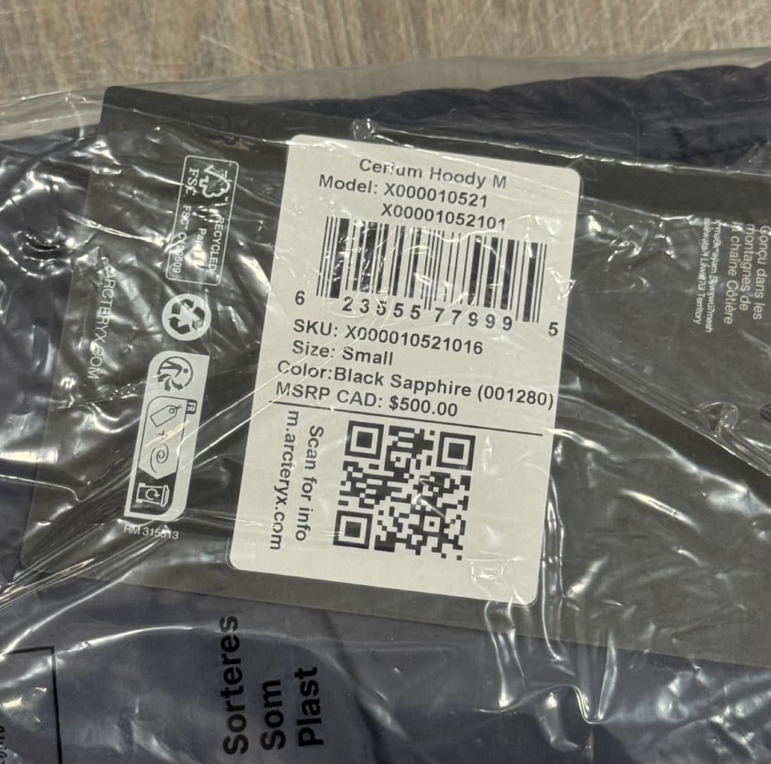 아크테릭스 세륨 후디 블랙 사파이어 상품이미지2