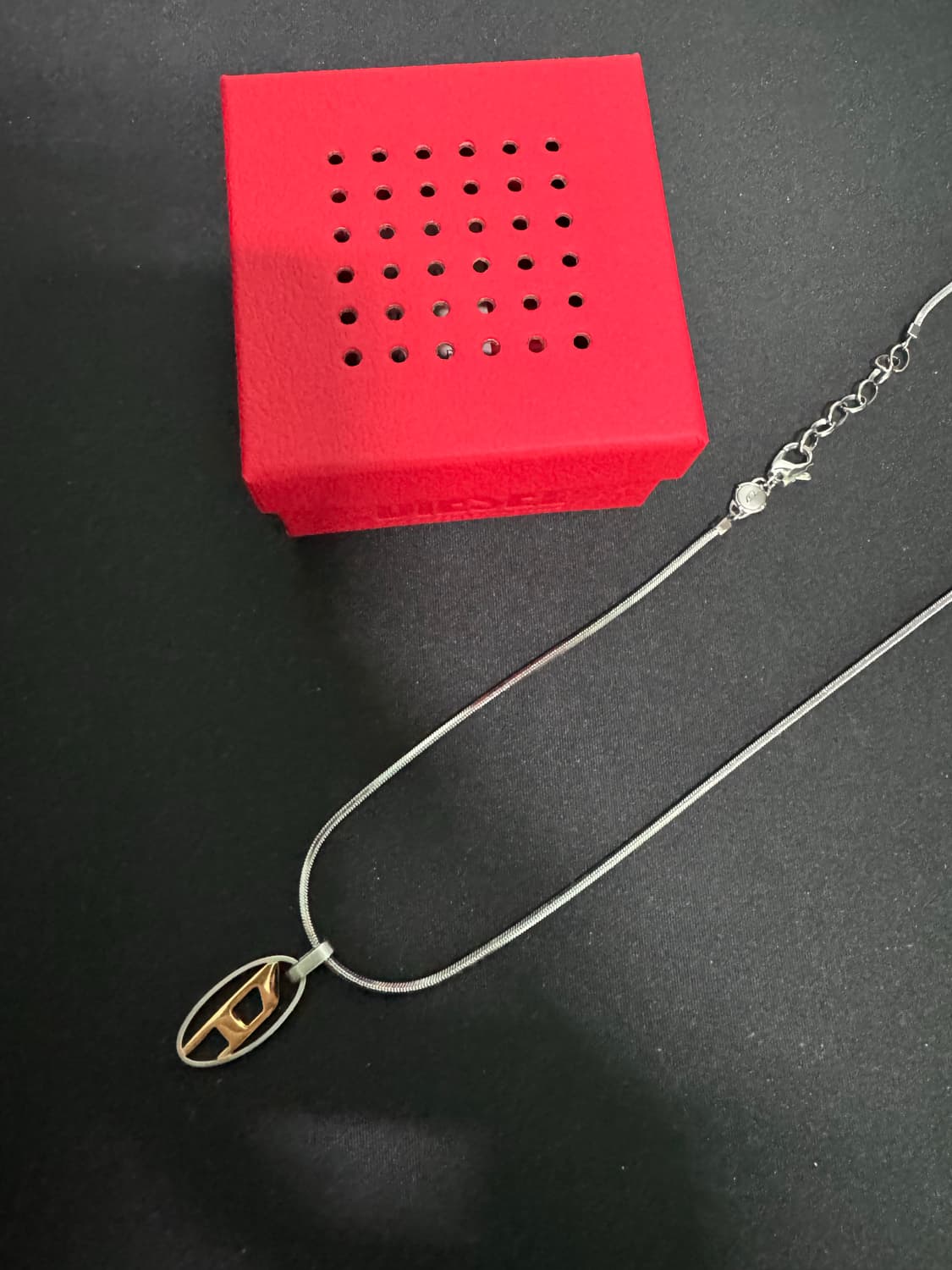 디젤 Dx1342 스테인리스 스틸 팬던트 네클리스 실버 풀셋 상품이미지1