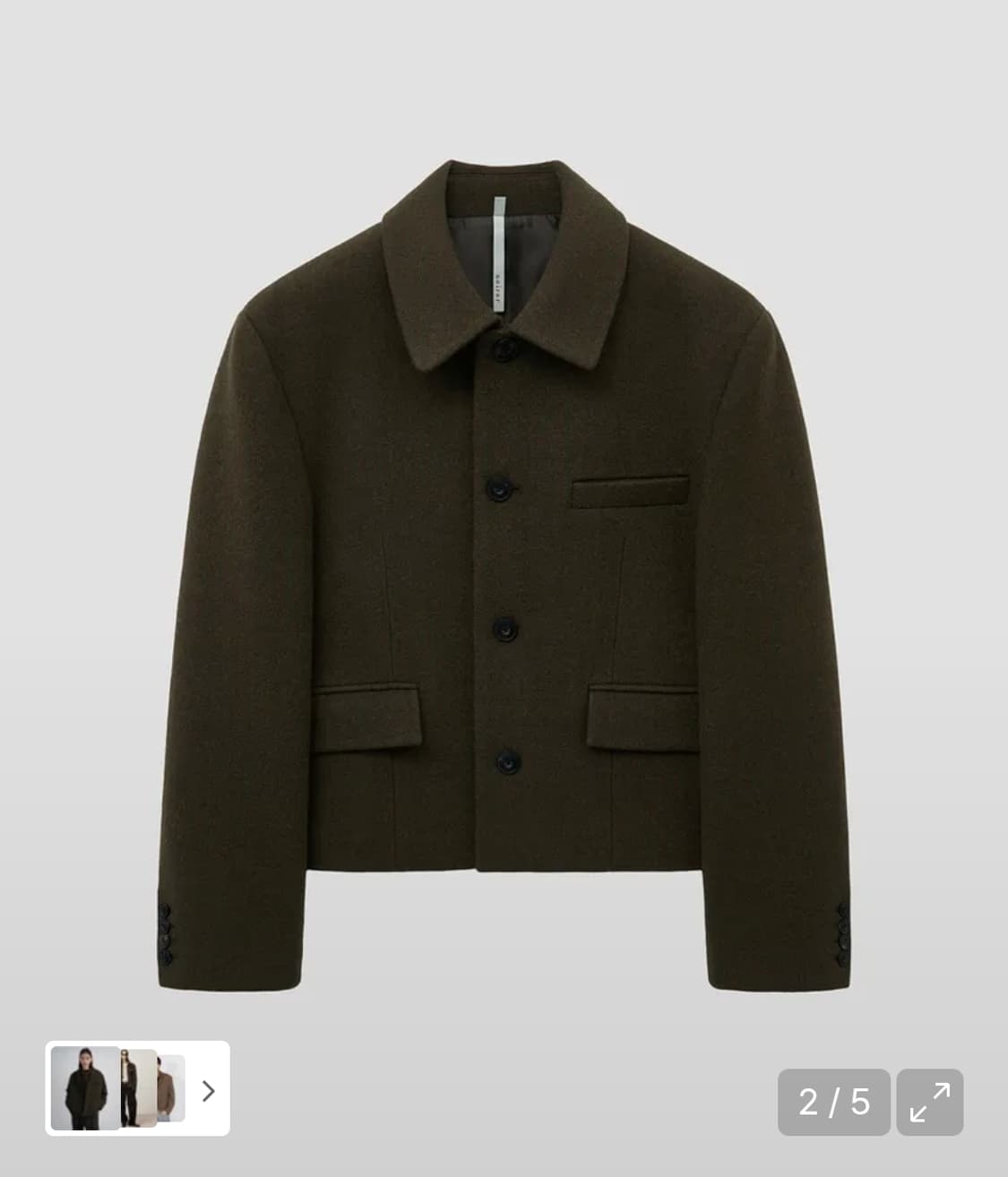 [52] 노이어 헤비 울 스트라이프 크롭 자켓 새상품 상품이미지2