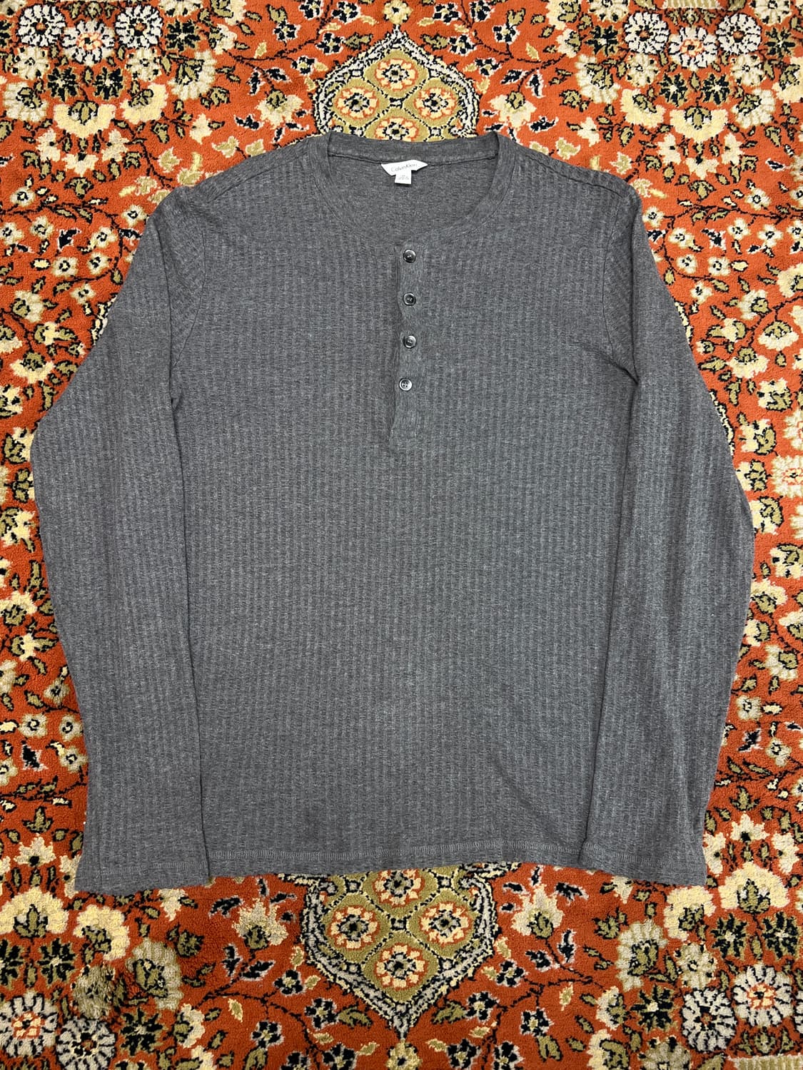 [M] 캘빈클라인 그레이 헨리넥 티셔츠 상품이미지1