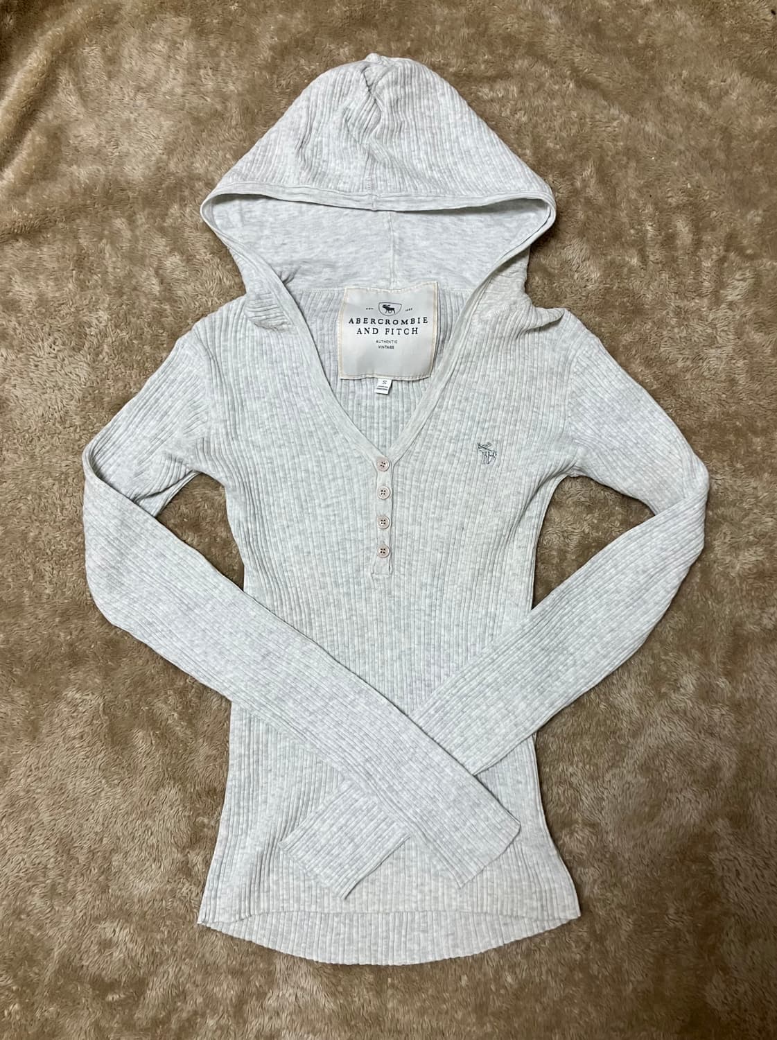 아베크롬비 y2k 딱붙 후드 헨리넥 상품이미지1