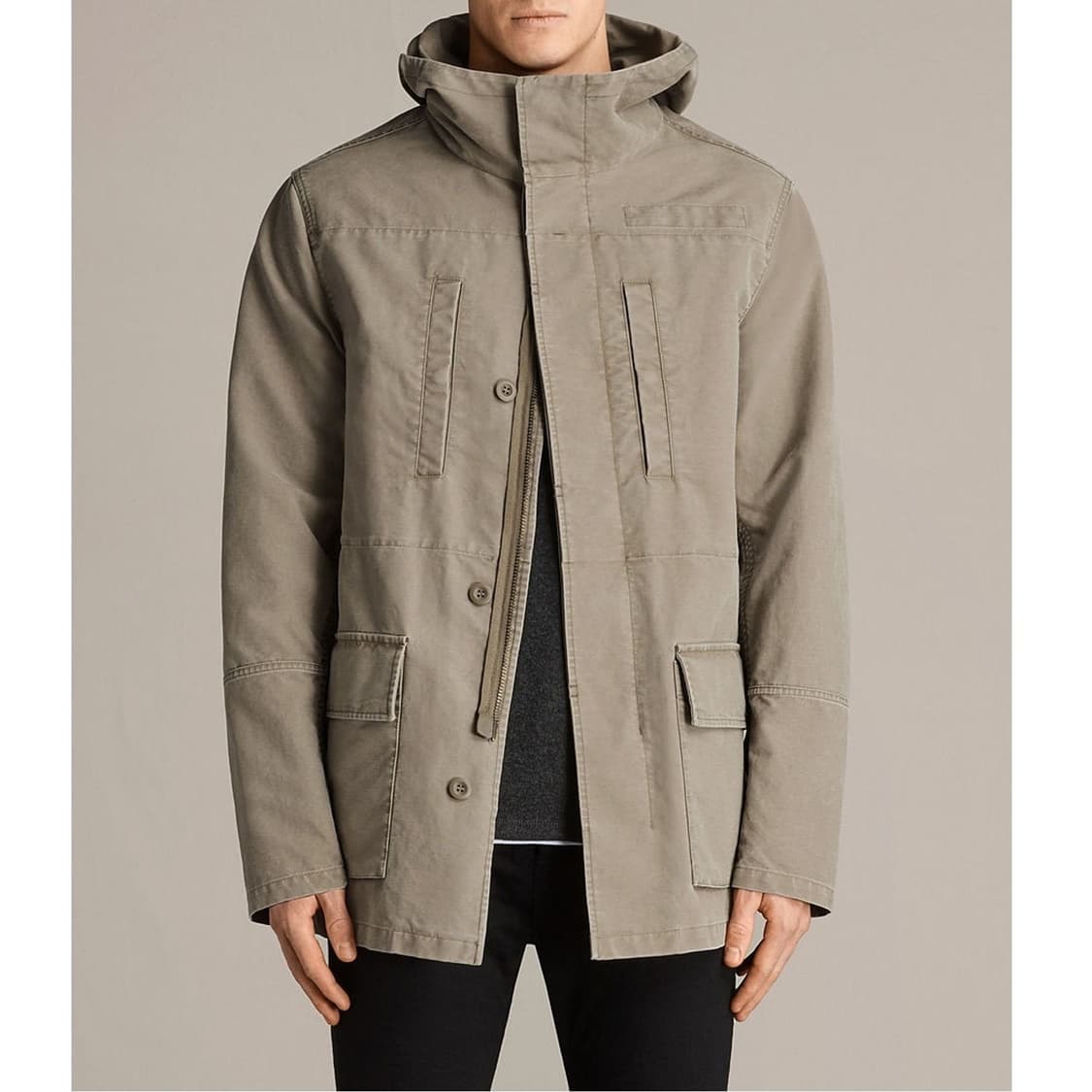 올세인츠 밀리터리 후드 야상 필드자켓 베이지 S 상품이미지1