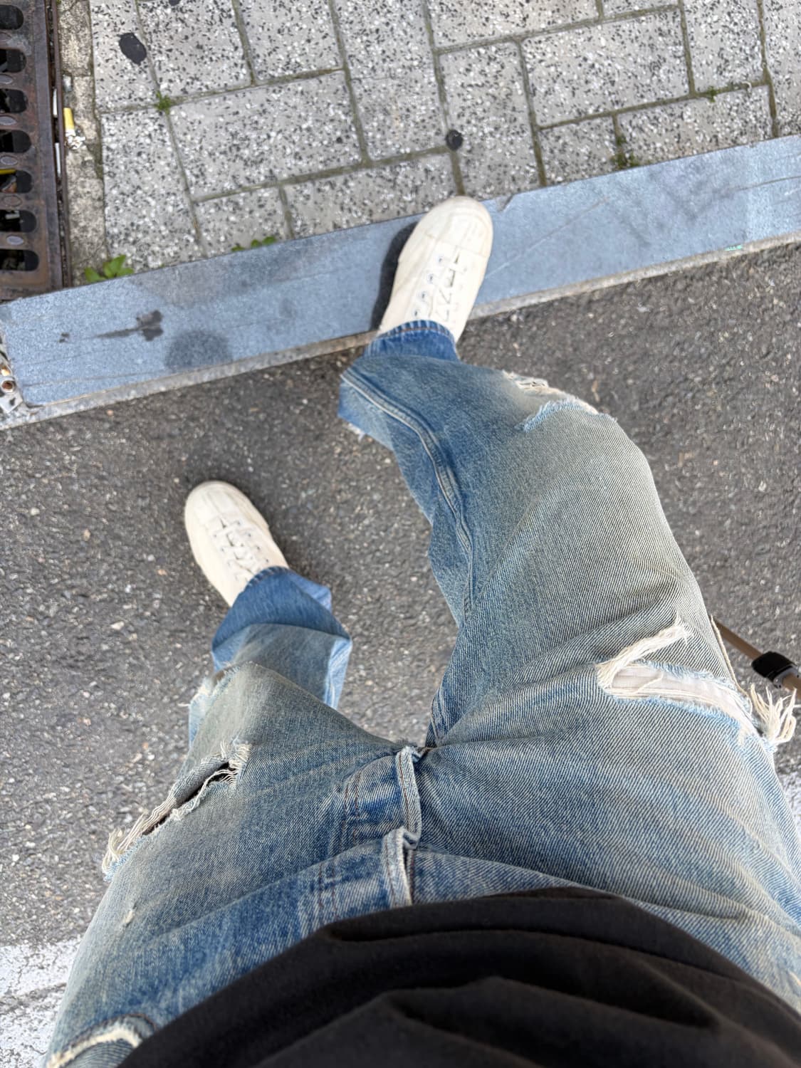 90’s Levi’s 501 524 USA distressed denim 상품이미지5