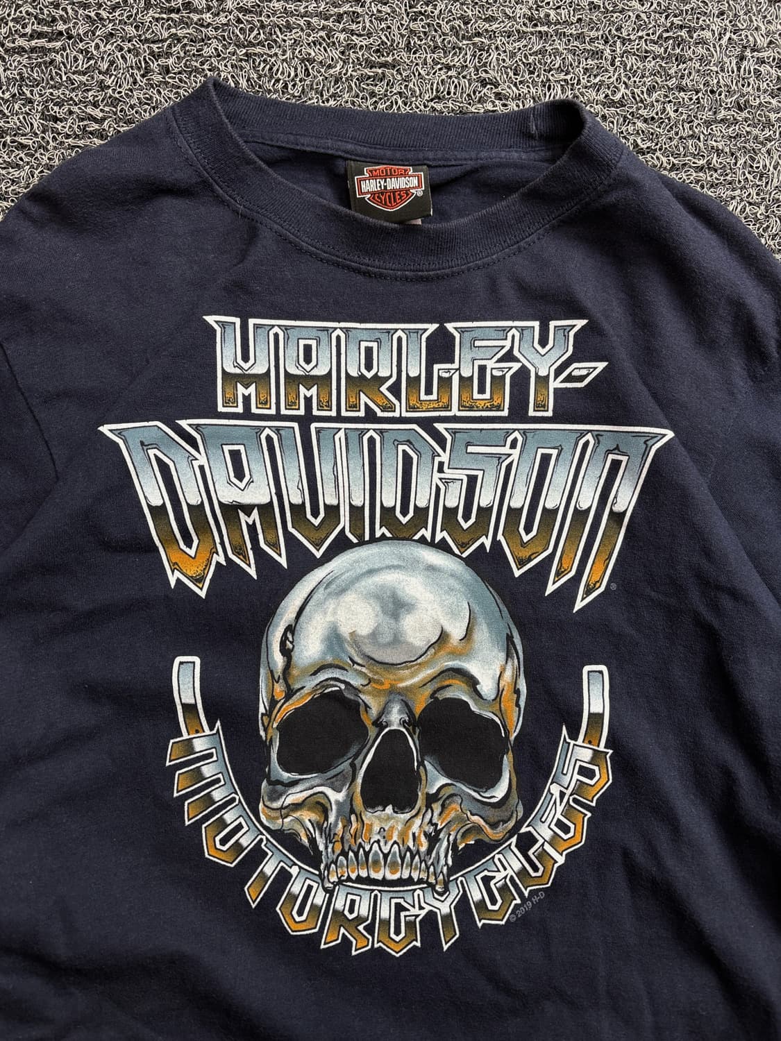 할리데이비슨 스컬 빅로고 사이드라인 롱슬리브 티셔츠 2187 상품이미지1