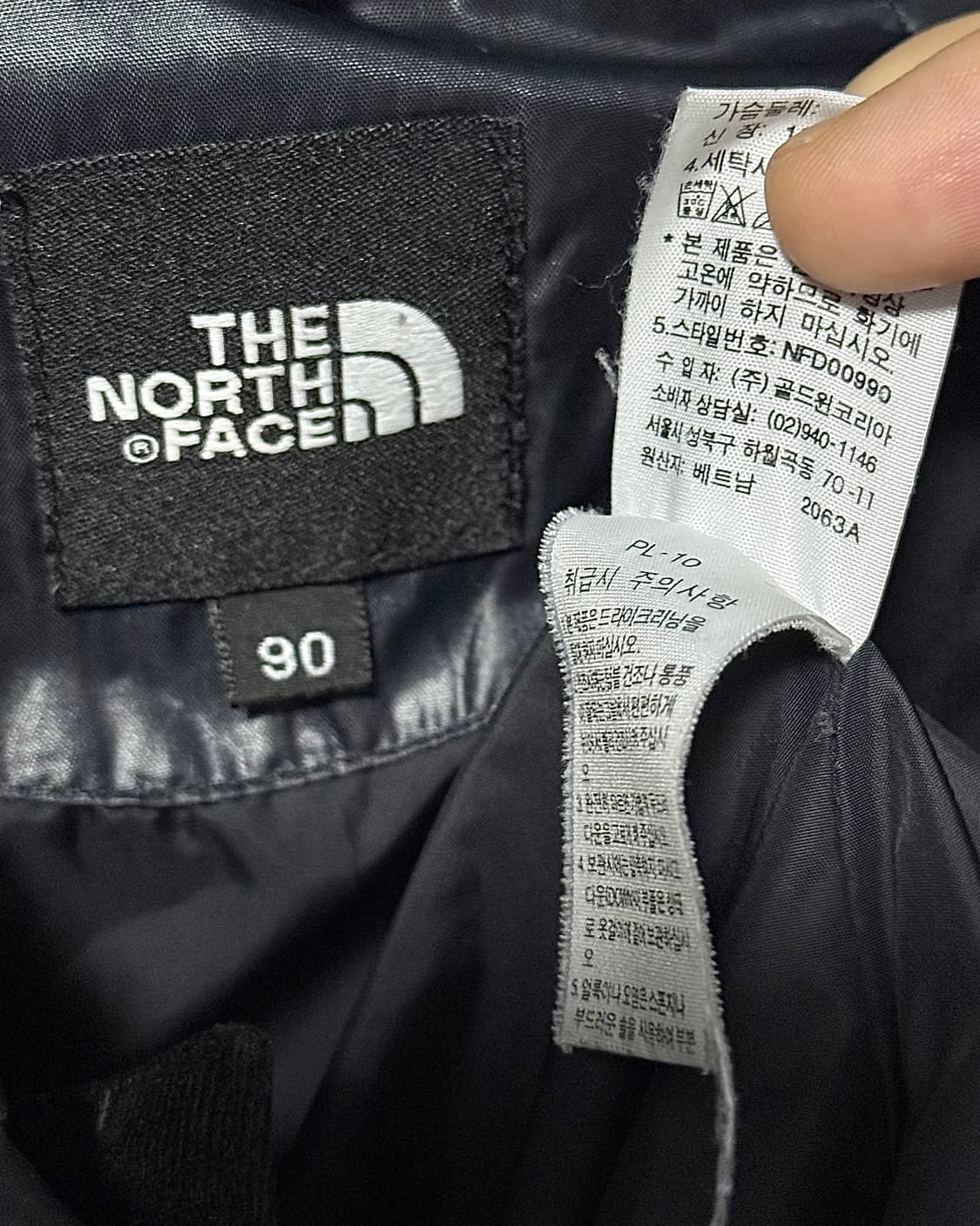 노스페이스 600 눕시 구스 다운 거위 털 하이넥 네이비 남색 90 S 상품이미지6