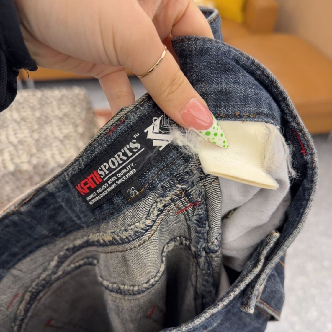 칼 카니 레트로 스트릿 펑크 워싱 데님팬츠 36인치 C09135 상품이미지6