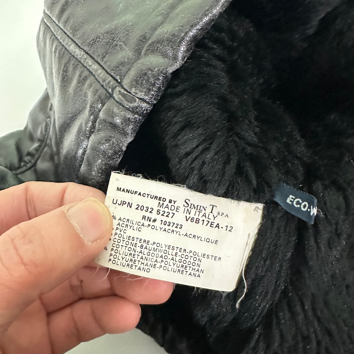 95 알마니진스 블랙 빈티지워시드 가죽자켓 상품이미지5