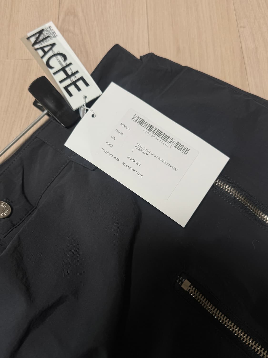 [새상품]나체 BOOTS CUT SKIRT PANTS CHARCOAL 상품이미지5