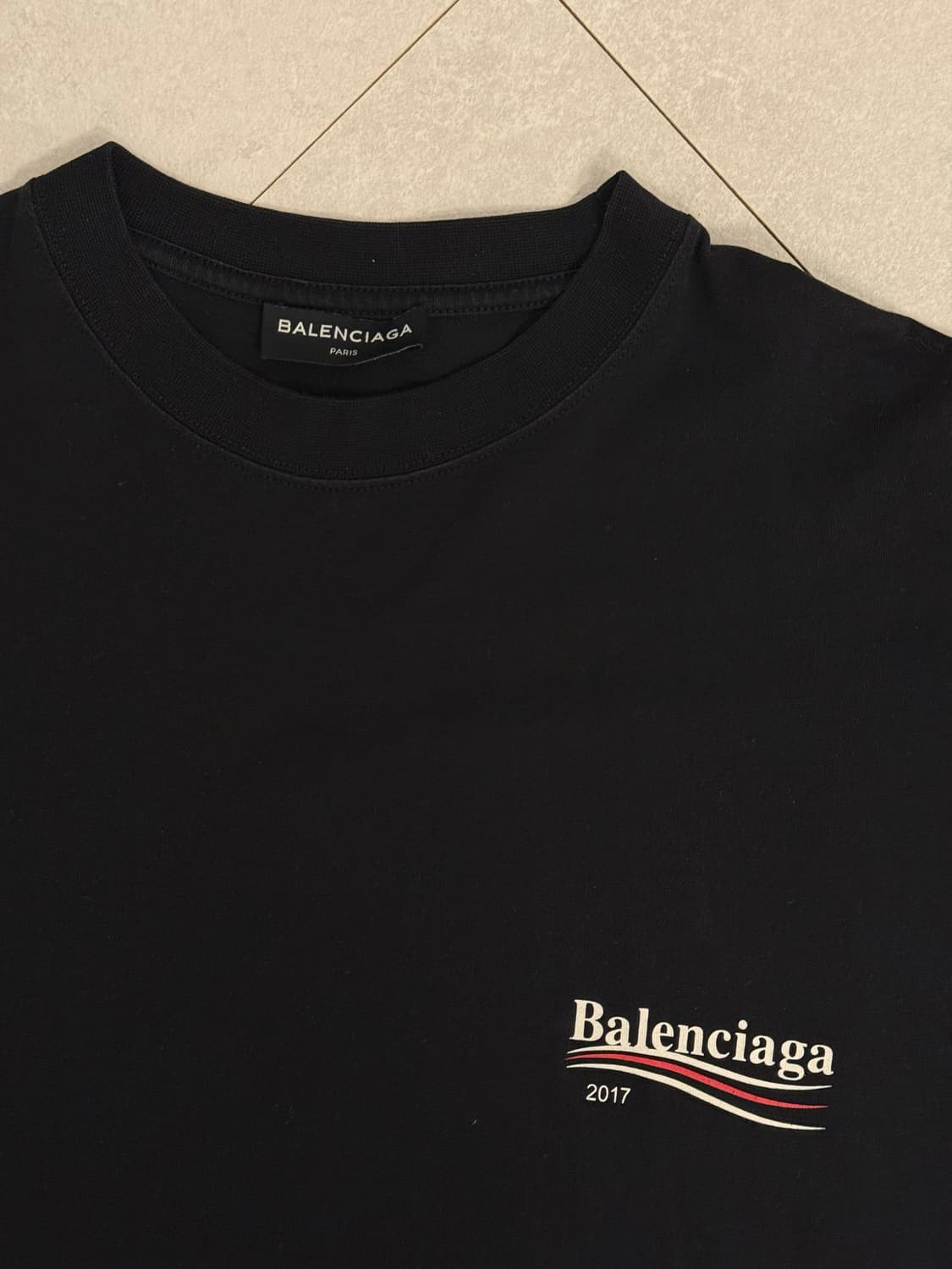 발렌시아가 2017 웨이브로고 오버핏 반팔 블랙 상품이미지3