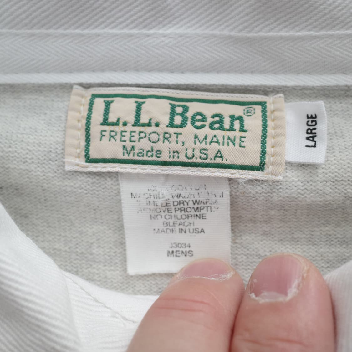 90s 빈티지 엘엘빈 MADE IN USA 럭비 셔츠 L 상품이미지5