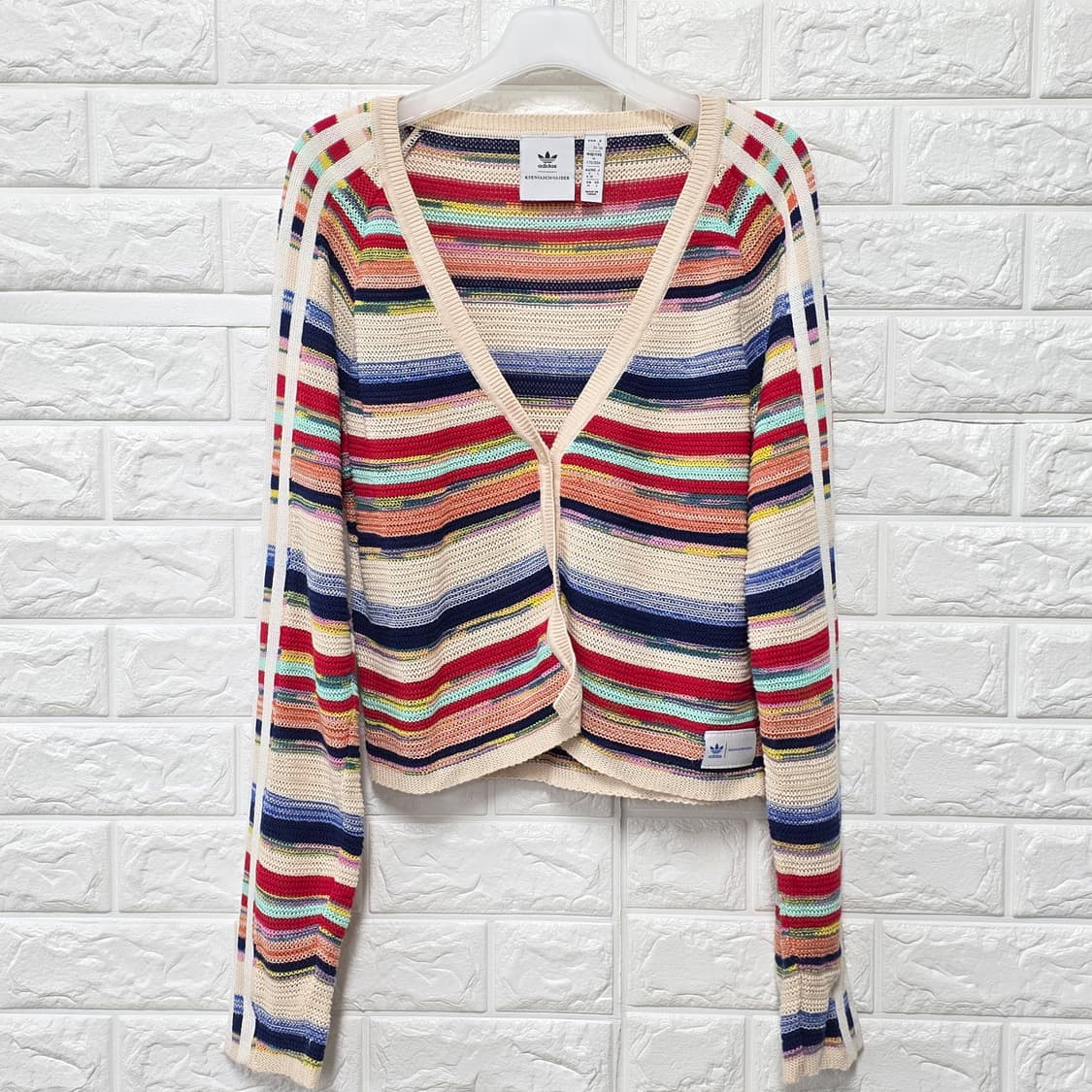 택포// 아디다스 롤리팝 스트라이프 가디건 M 상품이미지1