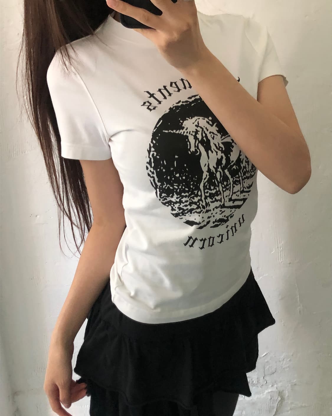 Vetements 베트멍 화이트 더블 유니콘 티셔츠 상품이미지3