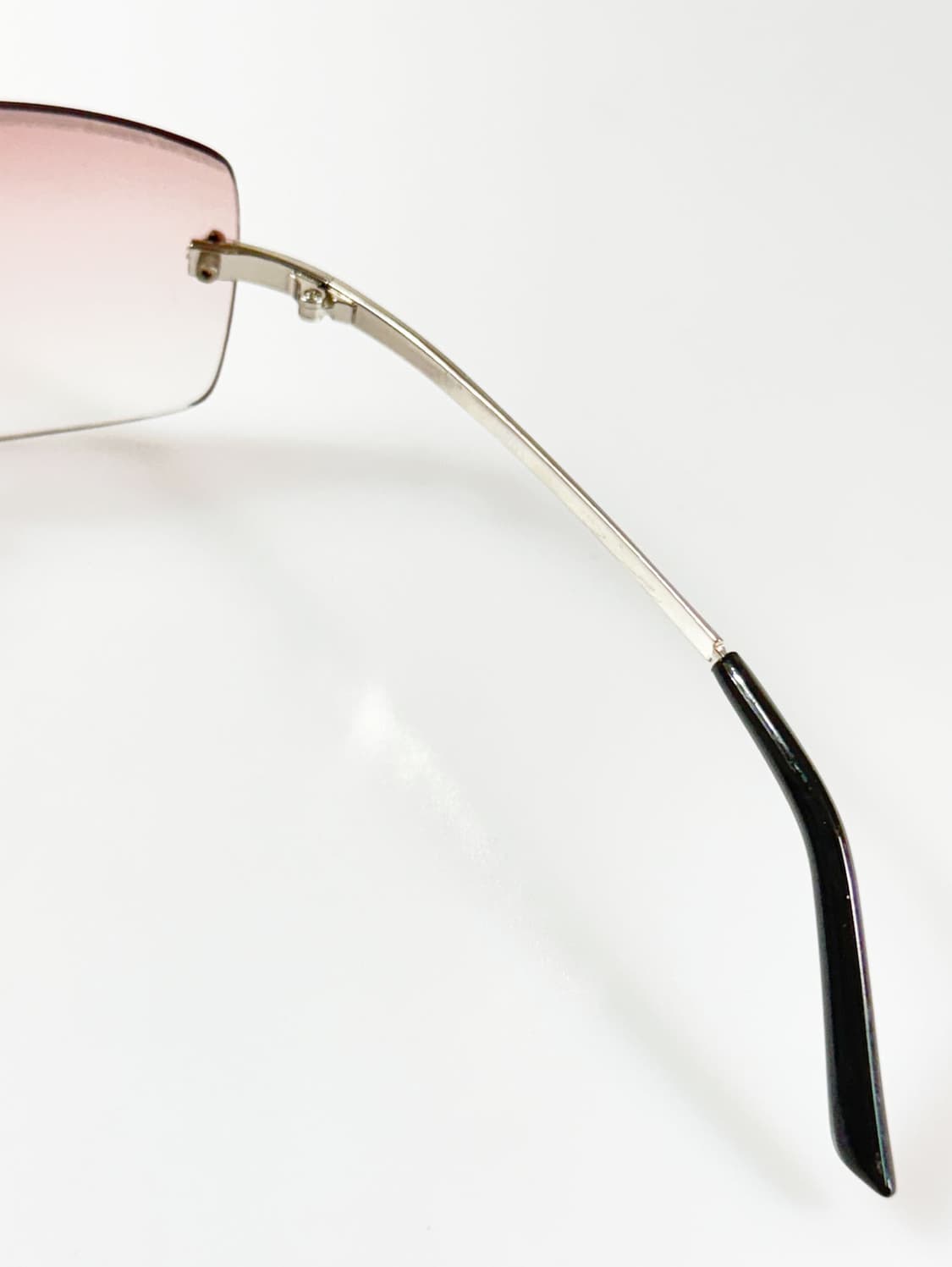 90s UVIR 무테 스퀘어 핑크 그라디언트 틴트 빈티지 선글라스 상품이미지7