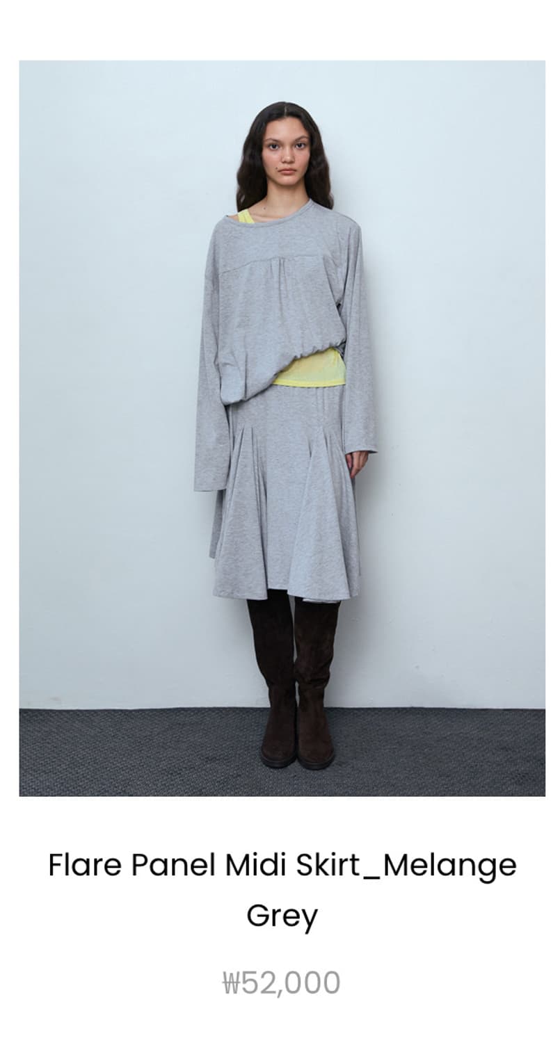 PISCESS 플레어 미디 스커트 멜란지 그레이 상품이미지1