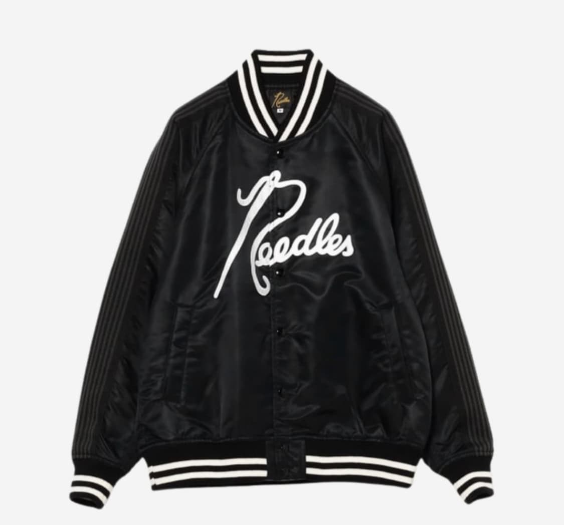 [M][100] 니들스 x 빔즈 나일론 스타디움 자켓 블랙 상품이미지10