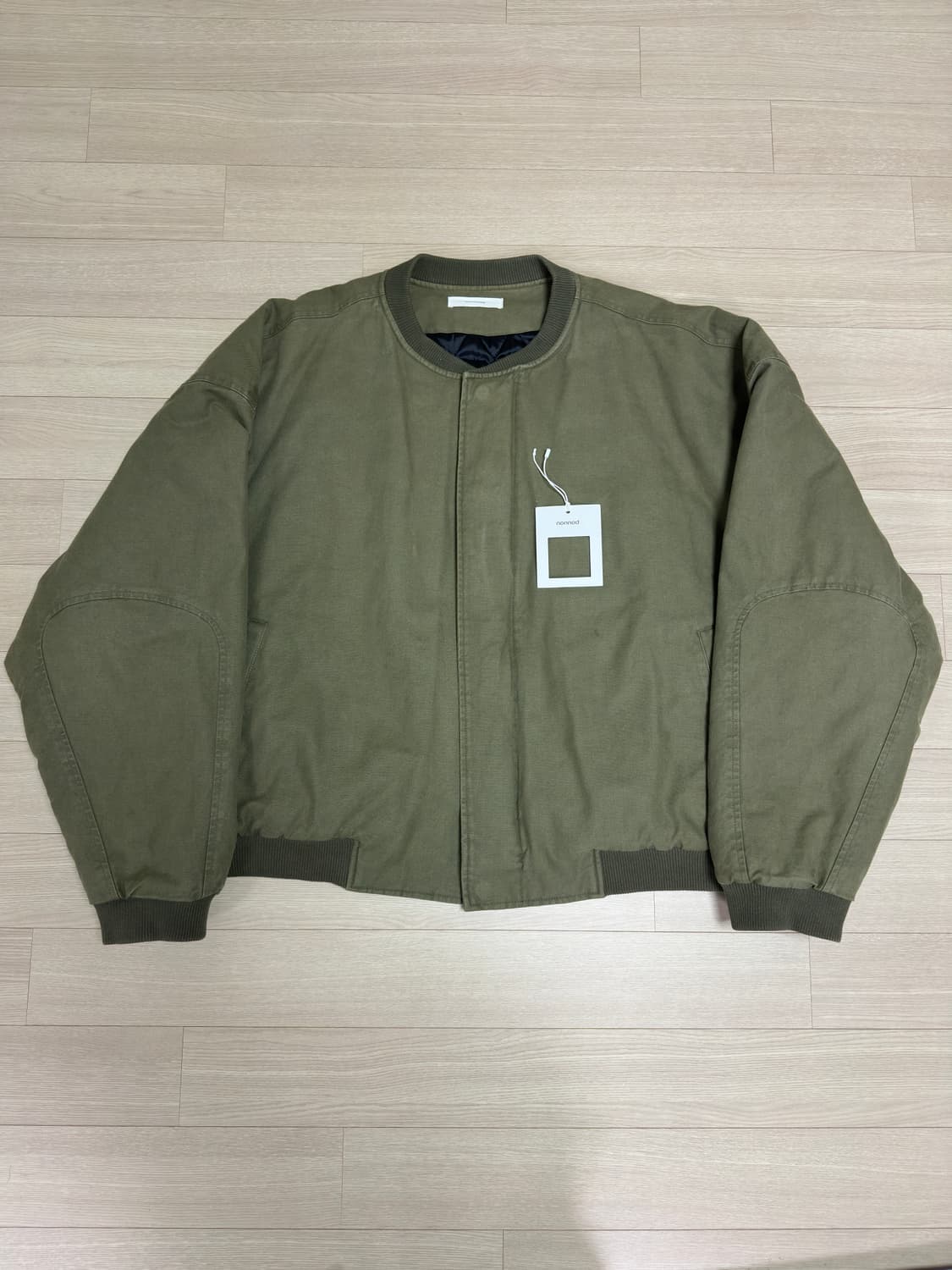 (OS) 논노드 서퍼다이 서지 봄버 자켓 빈티지 카키 상품이미지2