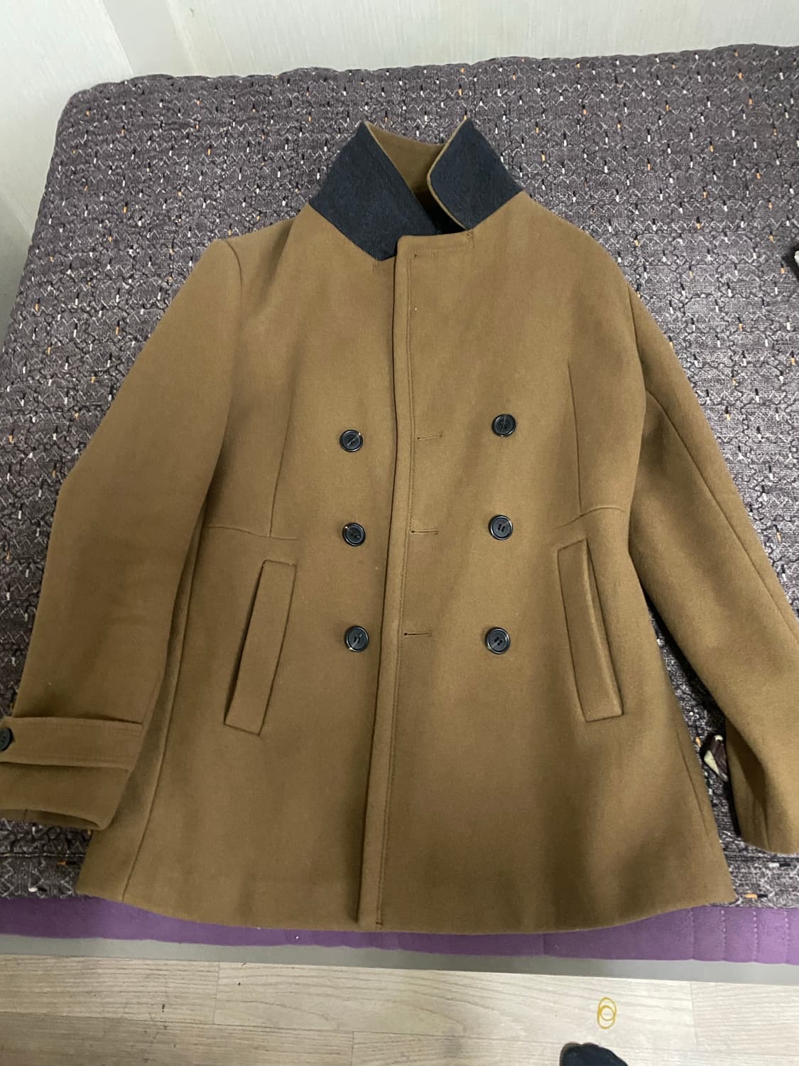 카멜 더블 버튼 코트 상품이미지2