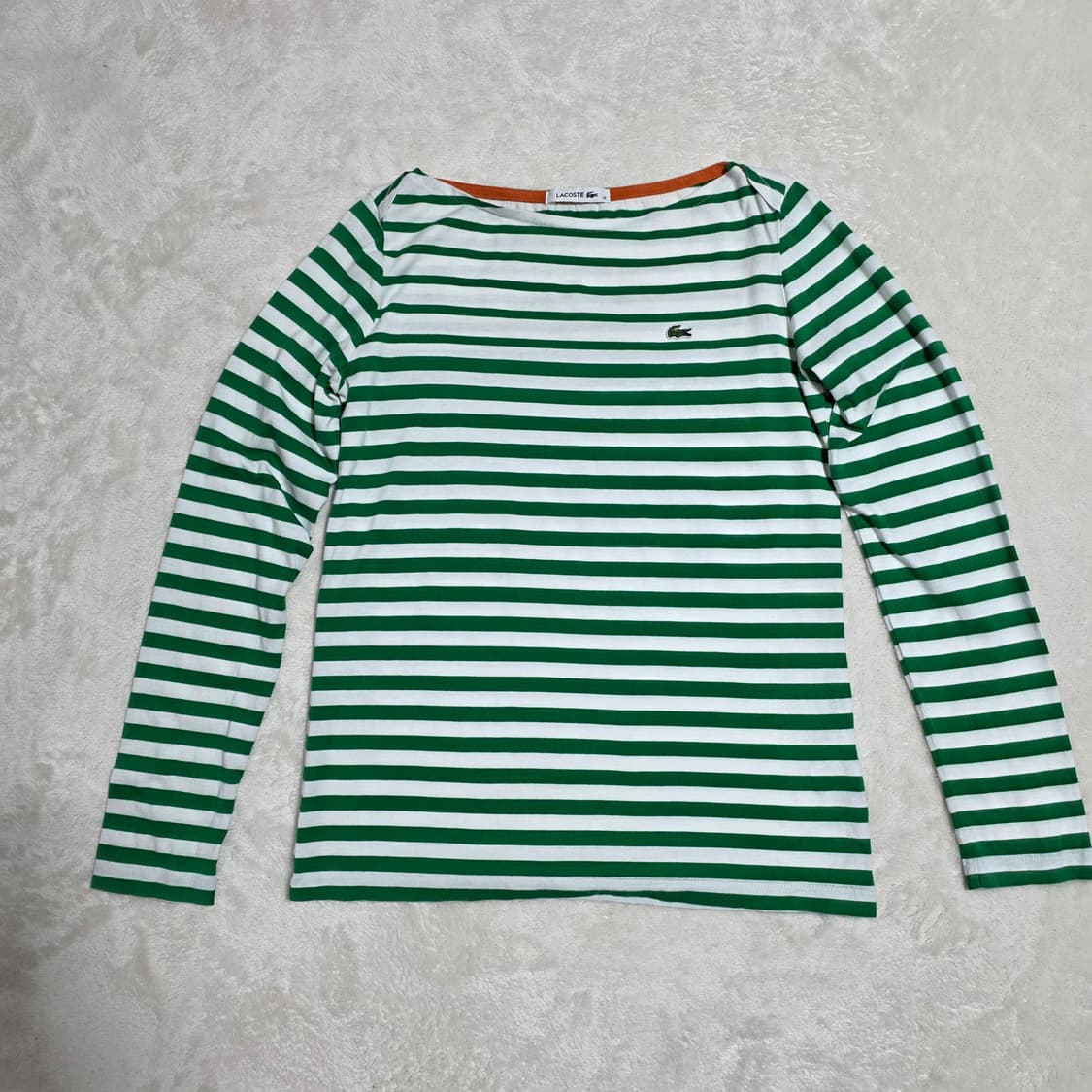 (100)여성 라코스테 스트라이프 긴팔 티셔츠 그린 상품이미지1