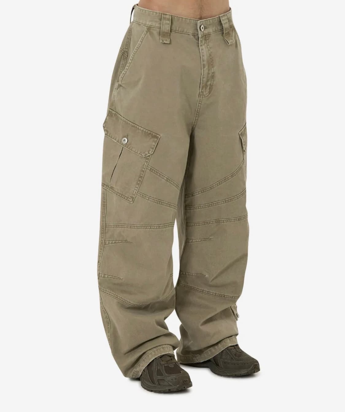 오와이 워시드 베이지 카고 팬츠 M 상품이미지1