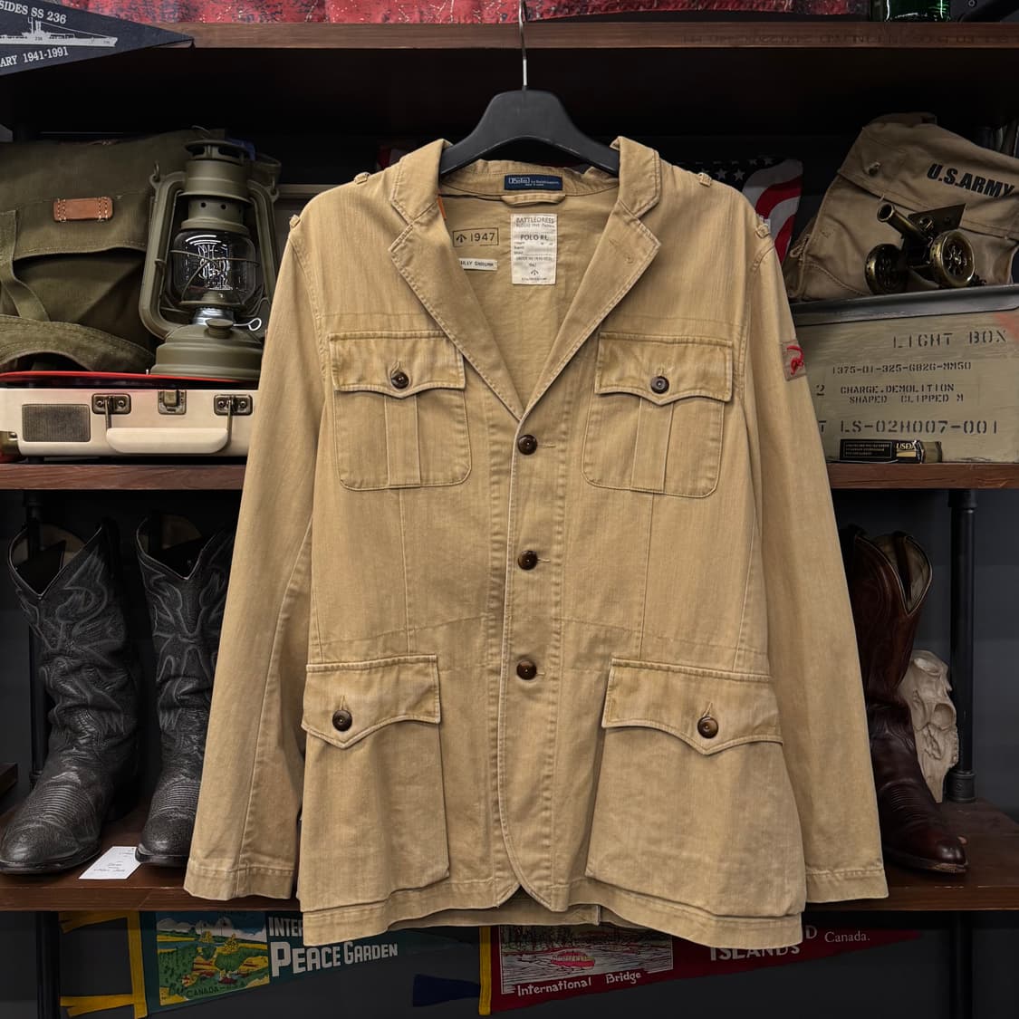 폴로 랄프로렌 빈티지 밀리터리 복각 헌팅 필드 자켓 블레이져 상품이미지1