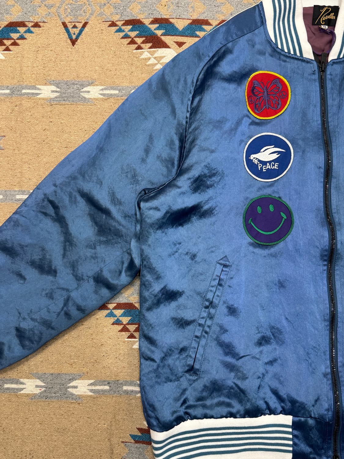 [M] 니들스 아세테이트 사틴 어워드 자켓 블루 상품이미지2