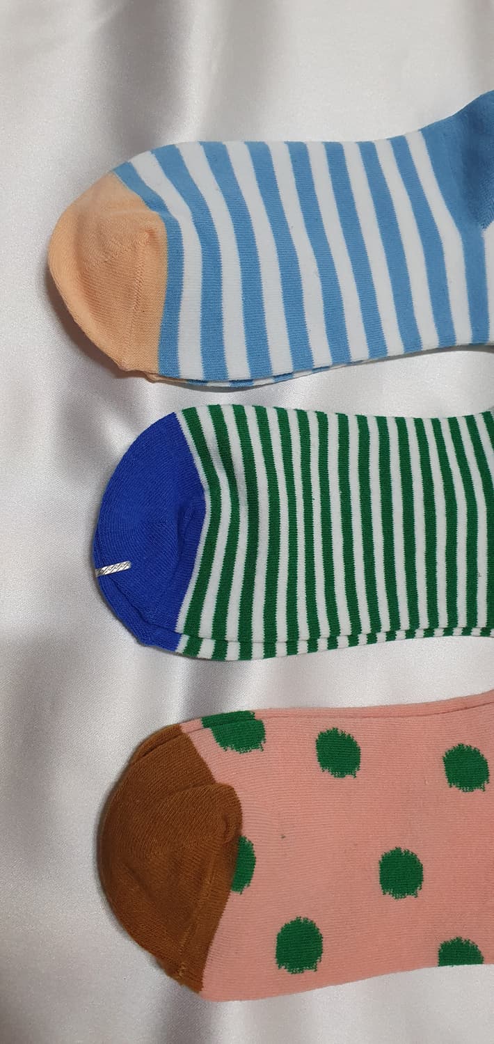 블루 그린 살구 도트 스트라이프 Bonne Maison 본메종 양말 상품이미지2