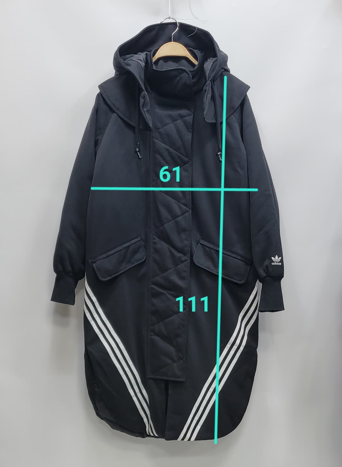 adidas 아디다스 오리지널 빅후드 롱 파카 / 여 M 블랙
 상품이미지10