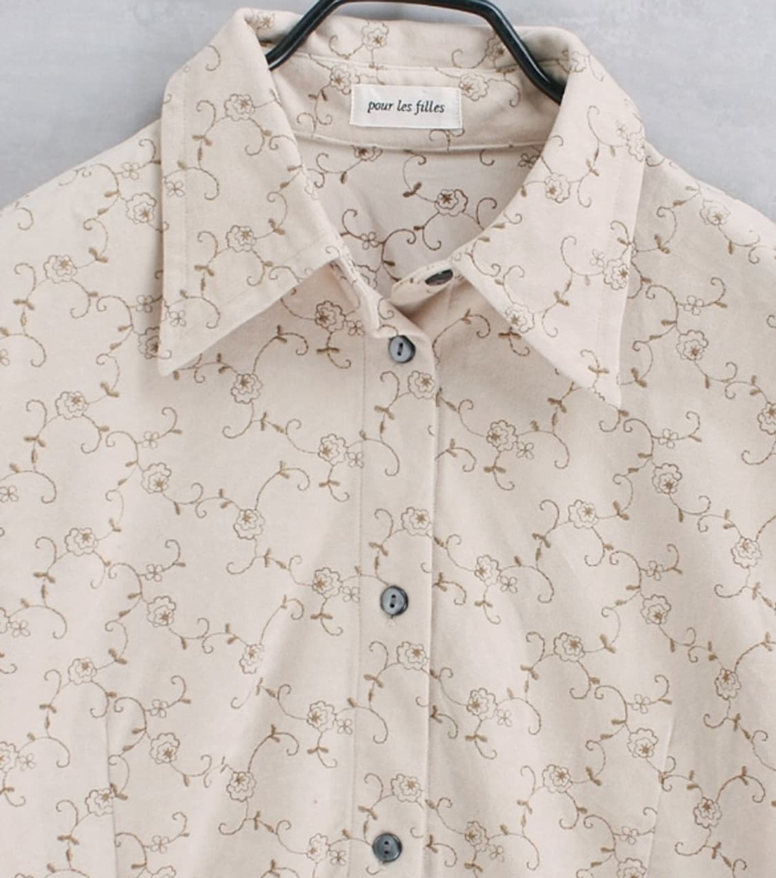 아이보리 자수 셔츠 상품이미지2