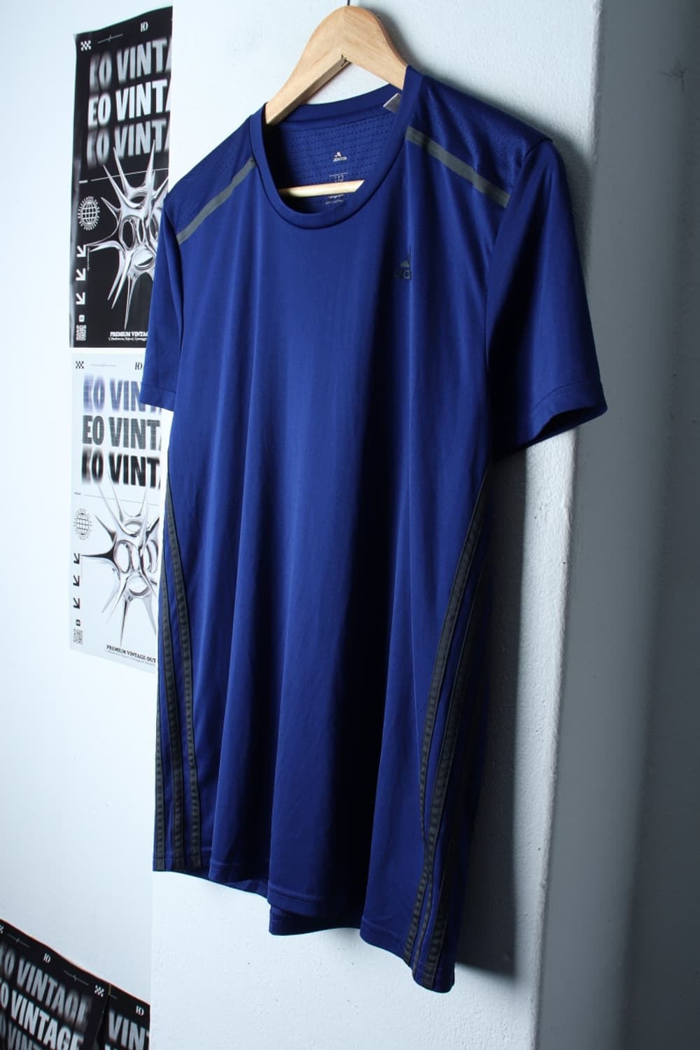 (2XL) 아디다스 반팔 티셔츠 빅사이즈 기능성 삼선 블루-H30943 상품이미지1