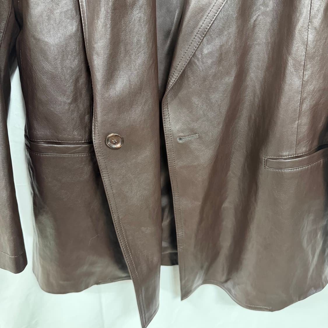 유로모피 Meterial Lap 싱글 브라운 레더 자켓 상품이미지3