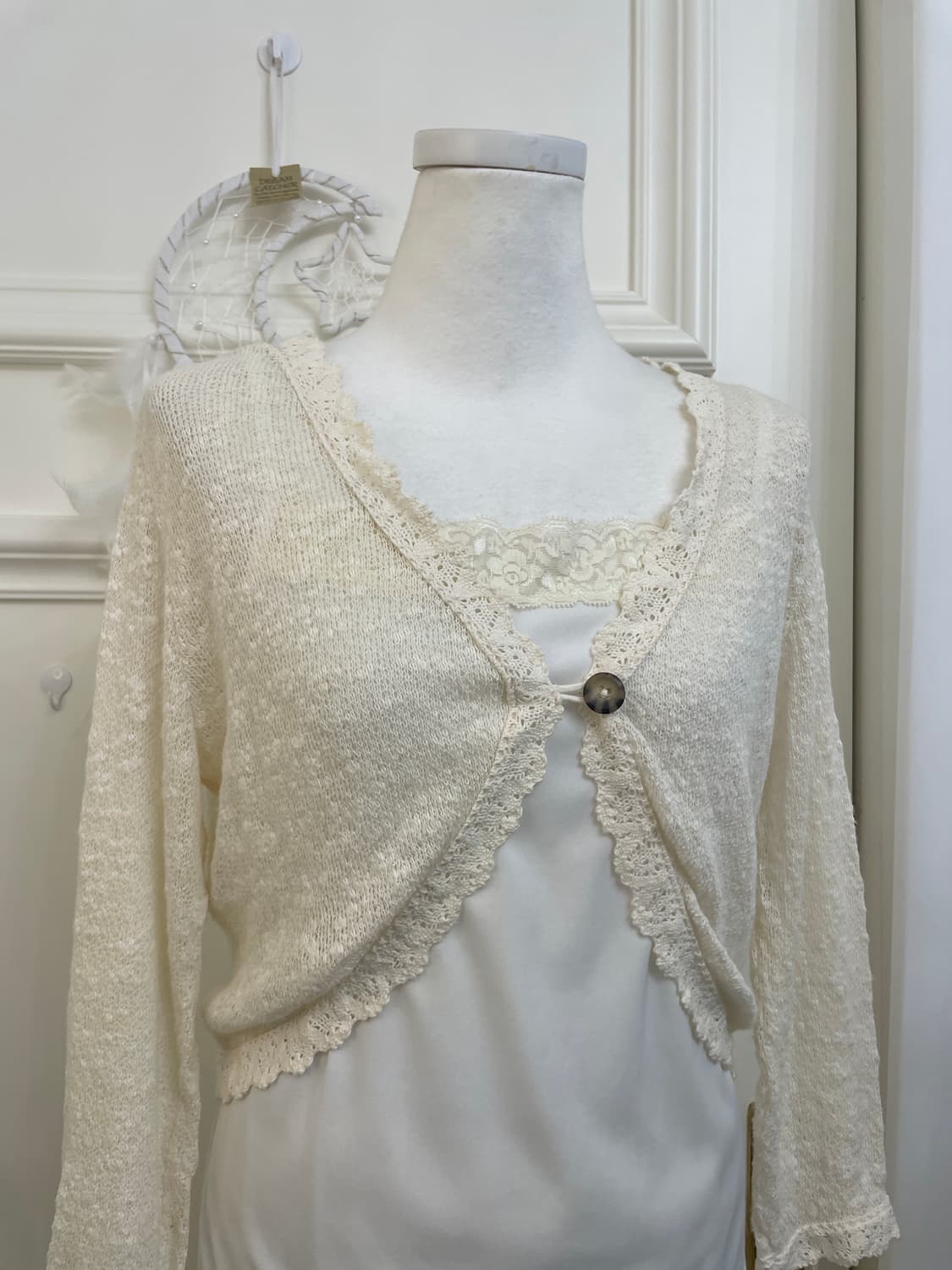 ivory one-button fairy buccle cardigan&l 상품이미지6
