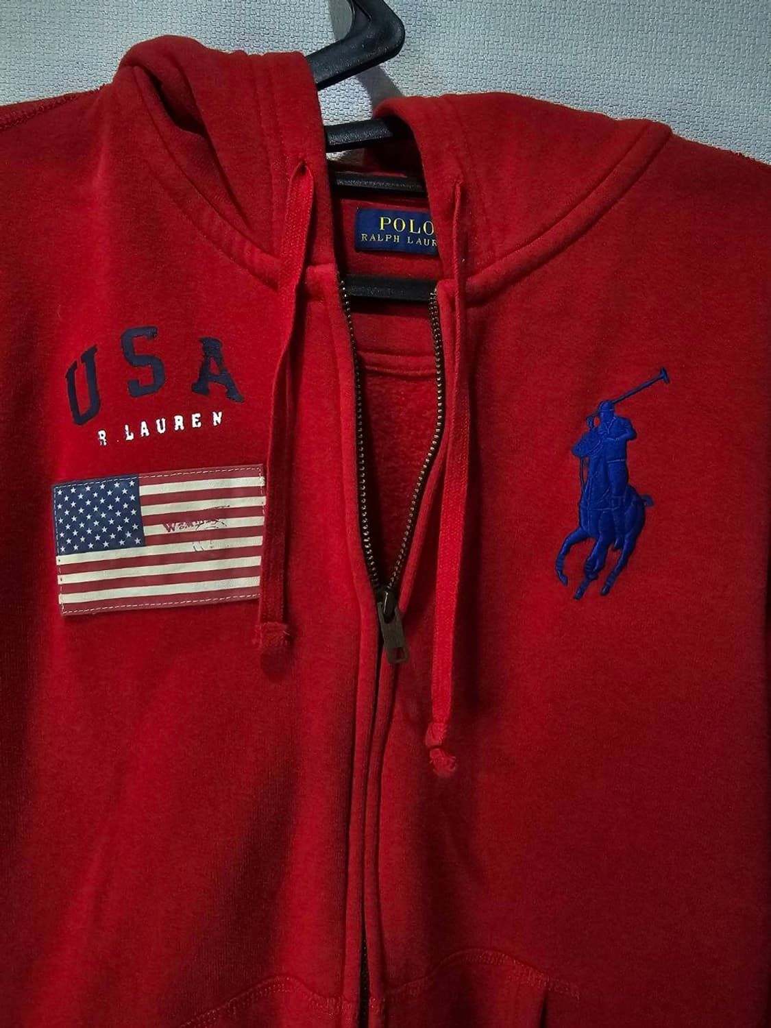 폴로 POLO 빅포니 성조기 USA 후드집업 85~90/XS~S 상품이미지2
