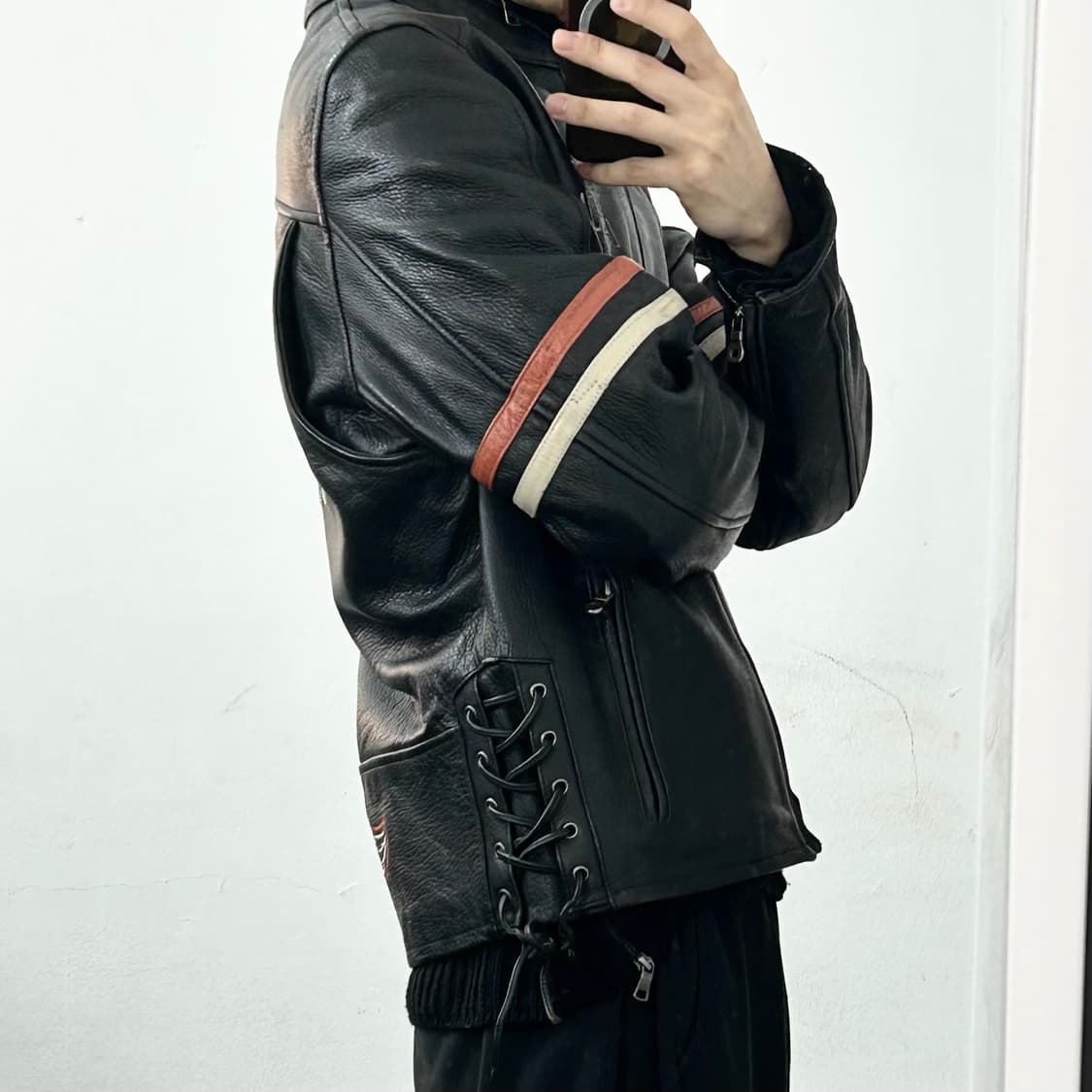 할리데이비슨 엠브로이더리 소가죽 라이더 자켓 상품이미지5