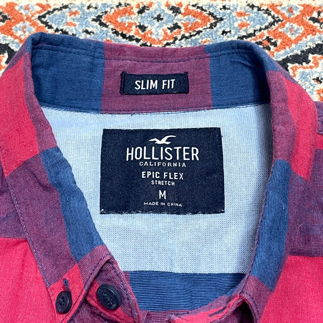 홀리스터 레드 체크 셔츠 남방 남성M 상품이미지4