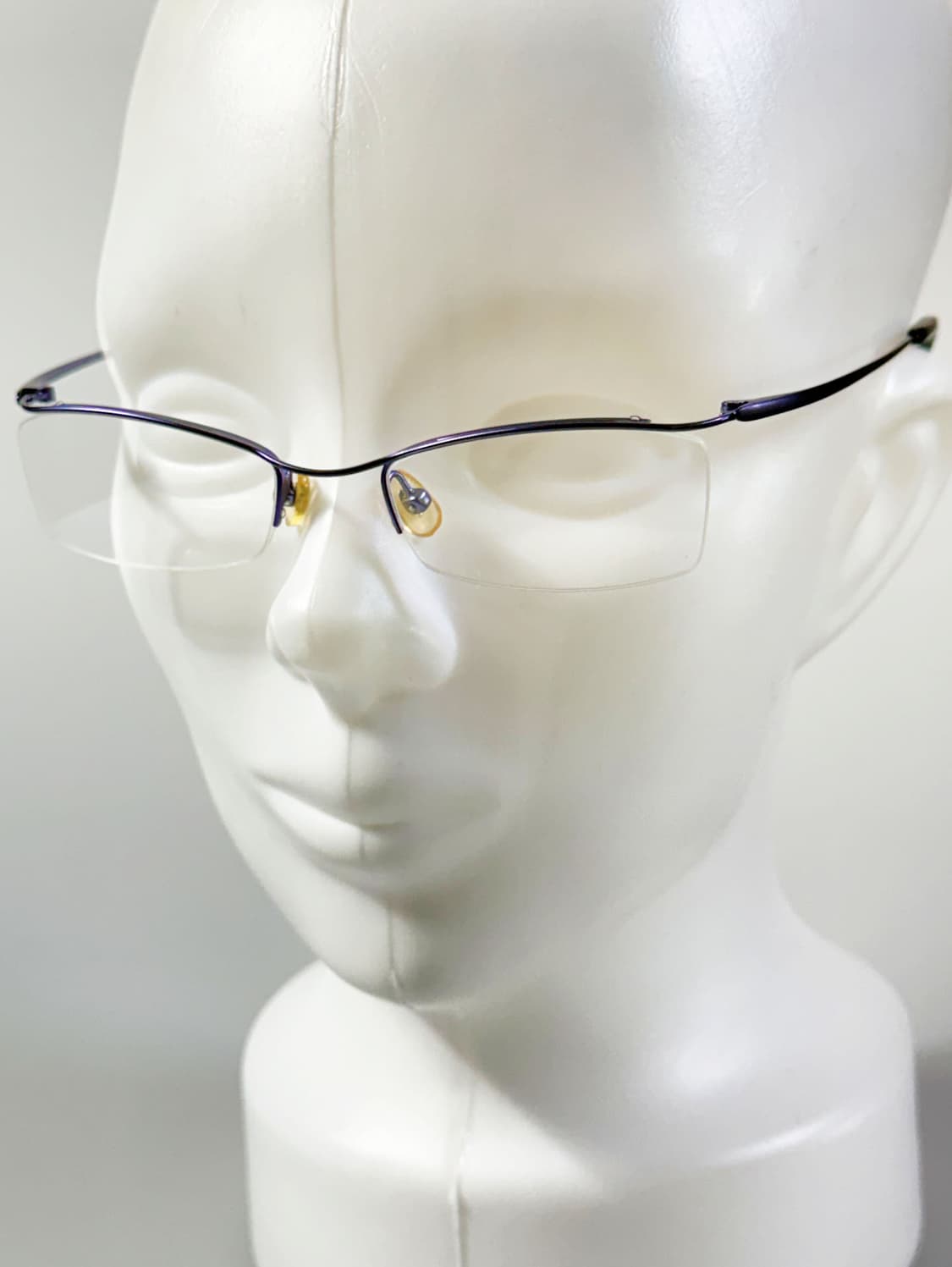 퍼플 메탈 반무테 스퀘어 프레임 빈티지 안경 상품이미지8