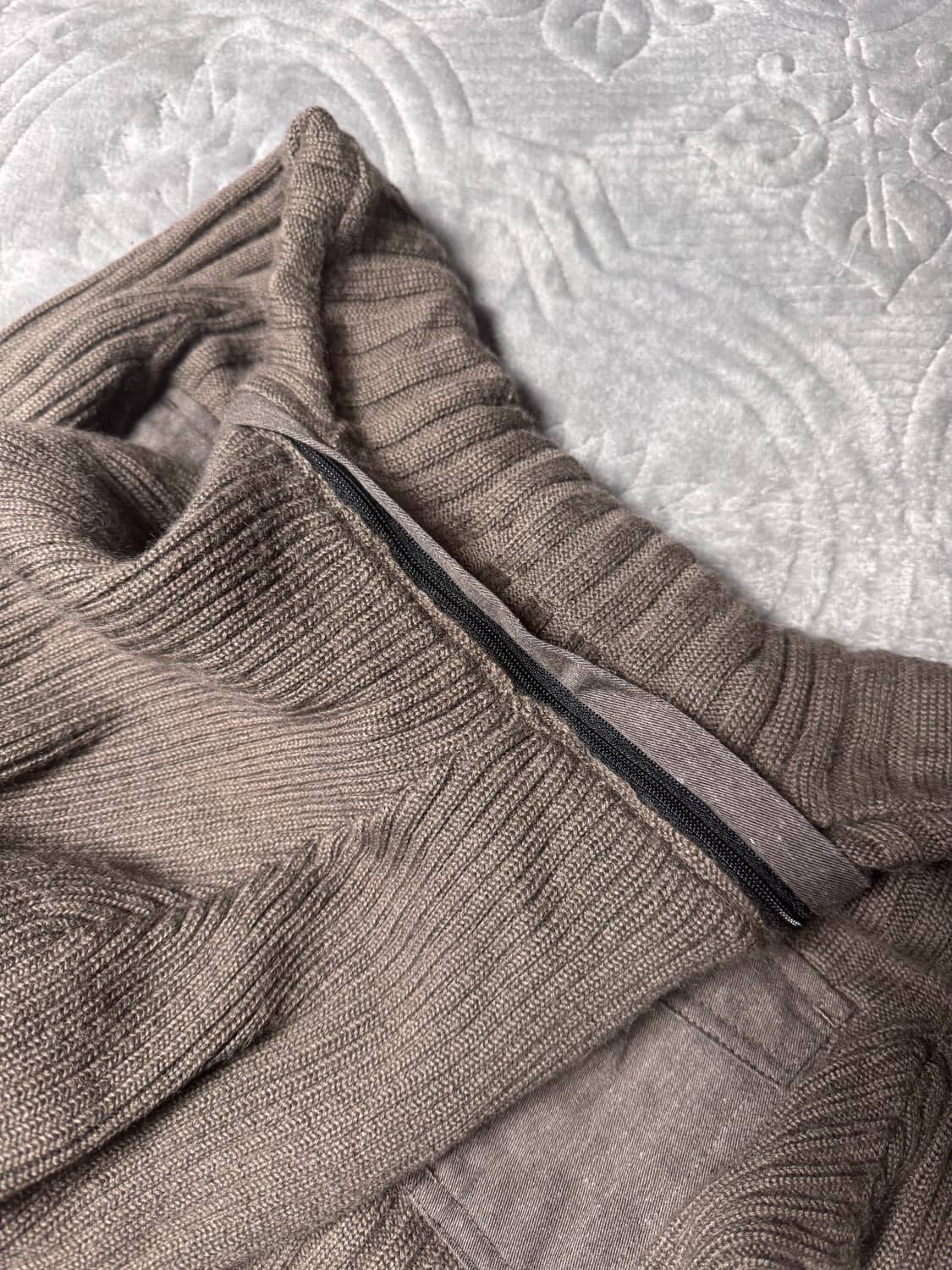 빈티지 카키 포켓 후드 니트 집업 상품이미지5