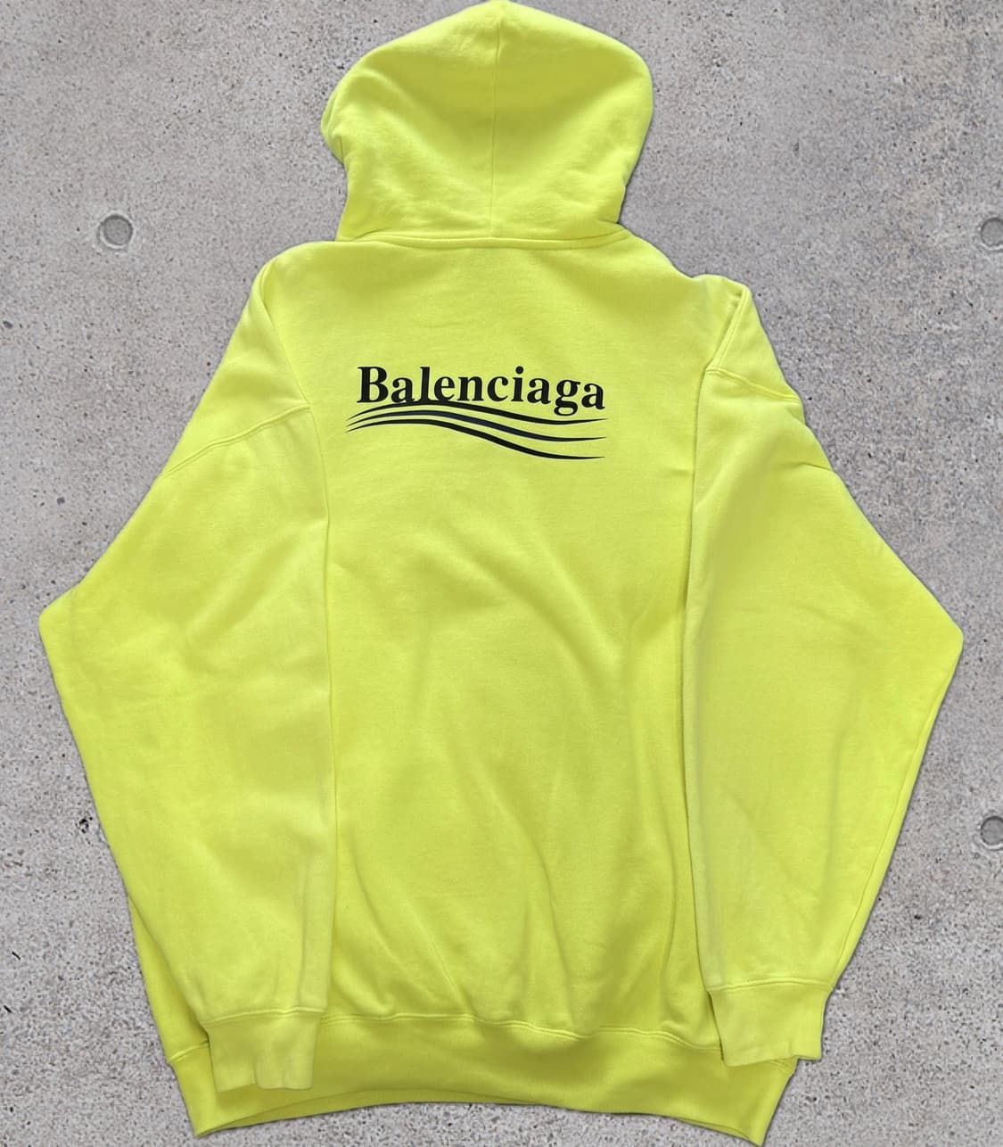 [S] 발렌시아가 웨이브로고 오버사이즈 후드티 네온 형광 상품이미지2