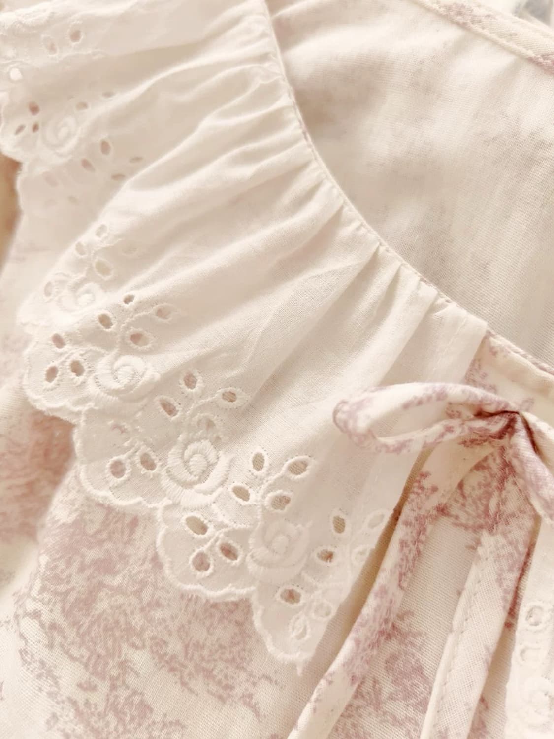 누아젤 프렌치 명화 패턴 파다마 원피스-핑크 라벤더 상품이미지3