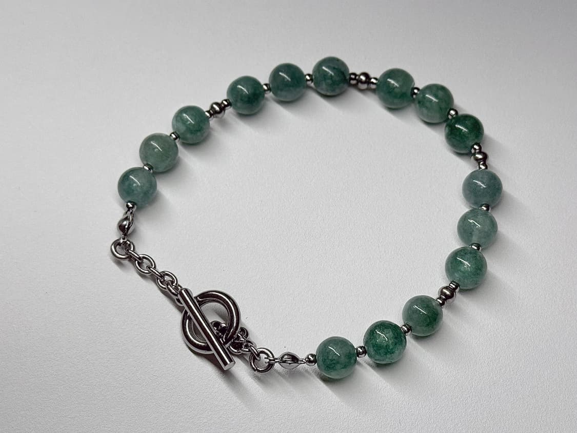 (맞춤 사이즈)천연석 버마옥 원석팔찌 상품이미지2