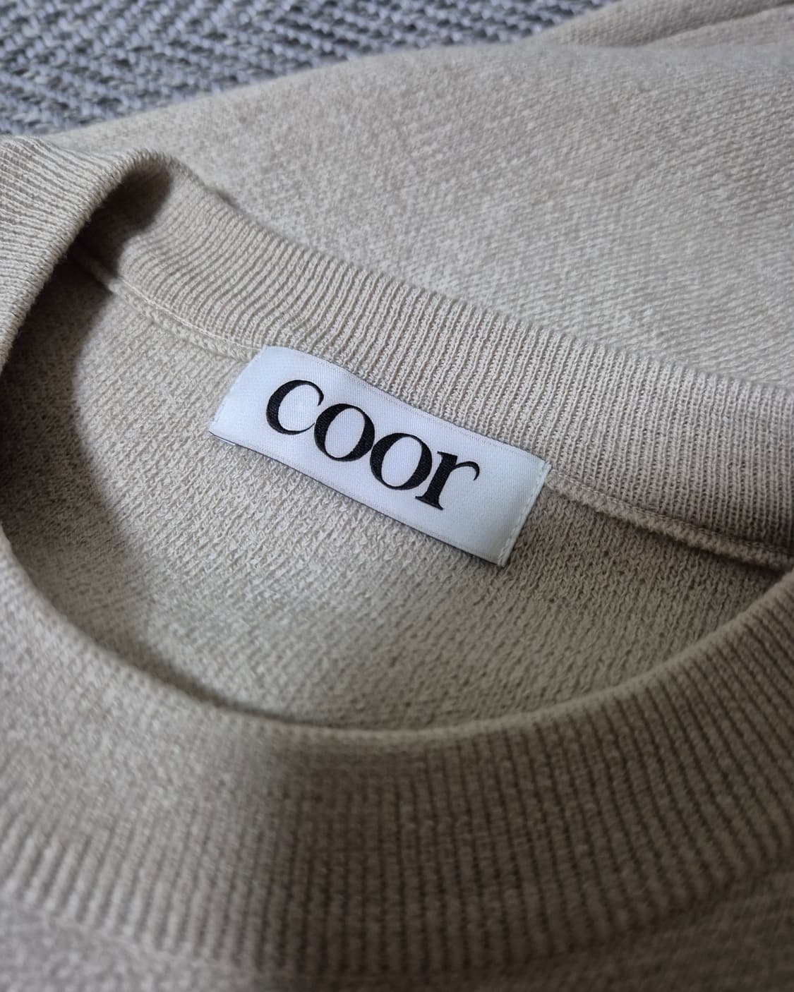 쿠어 탑필 울라운드 니트 M 웜샌드 상품이미지3