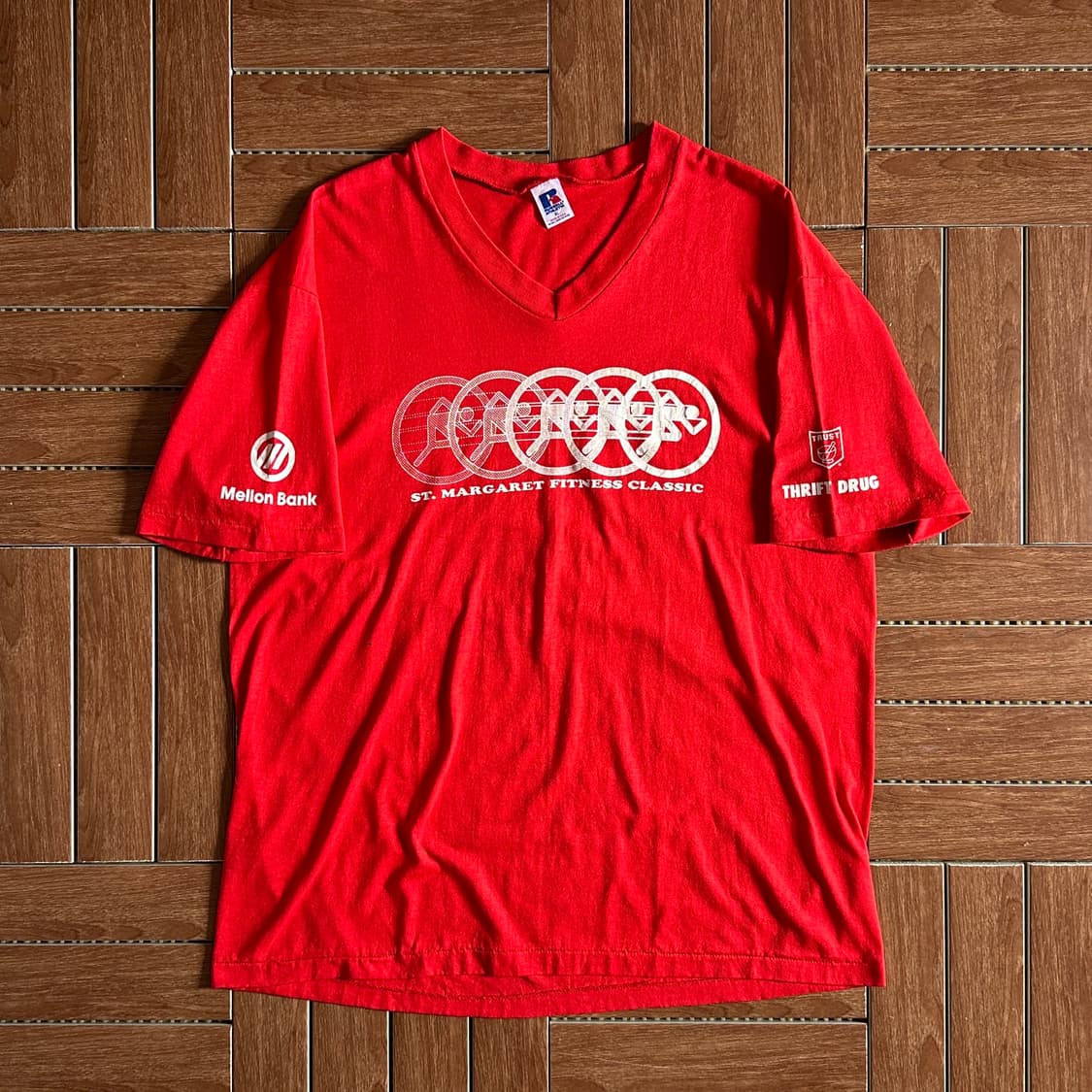 90‘s Russel Athletic usa v-neck 1/2 tee 상품이미지3