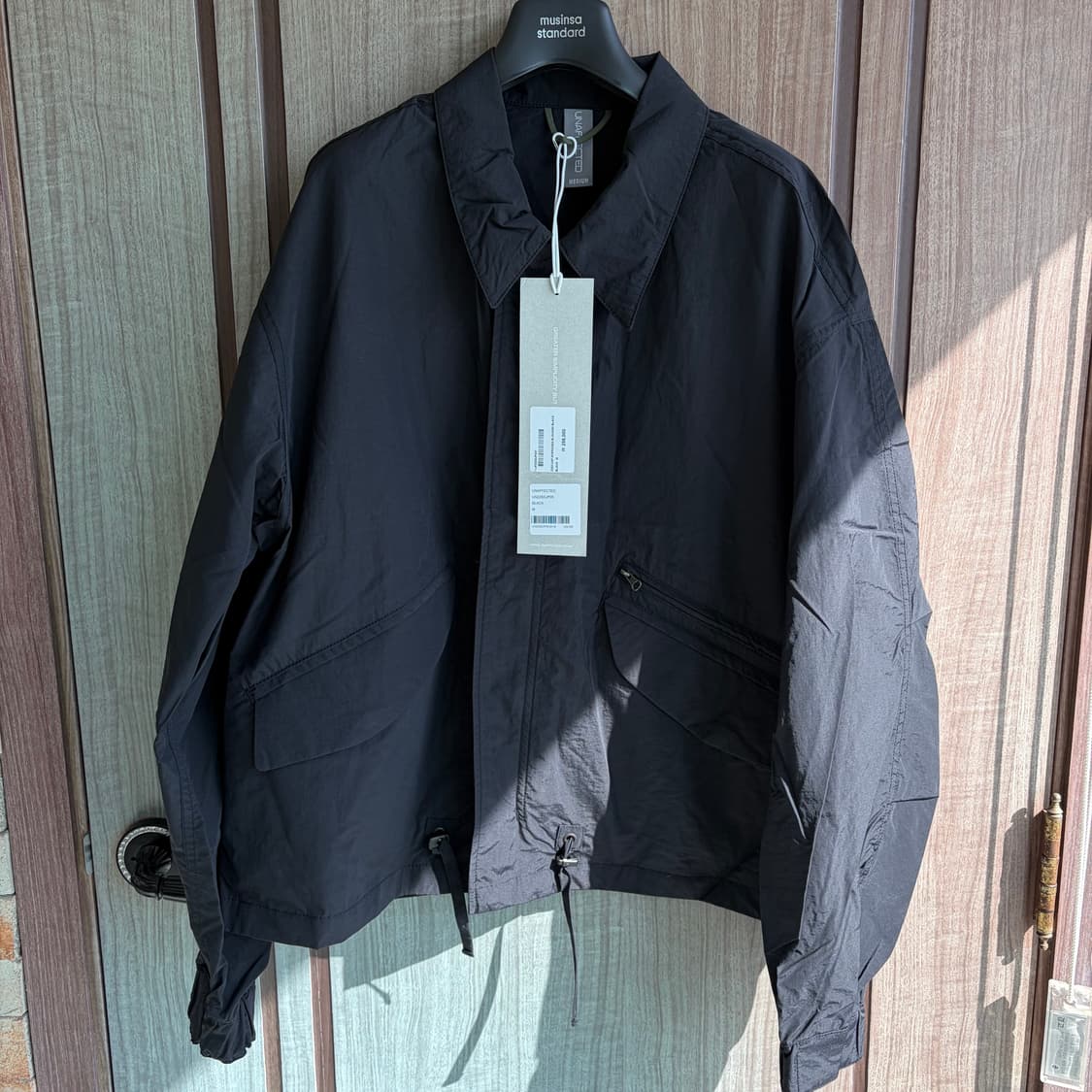 새상품(M)언어펙티드 오버사이즈 블루종 블랙 상품이미지1