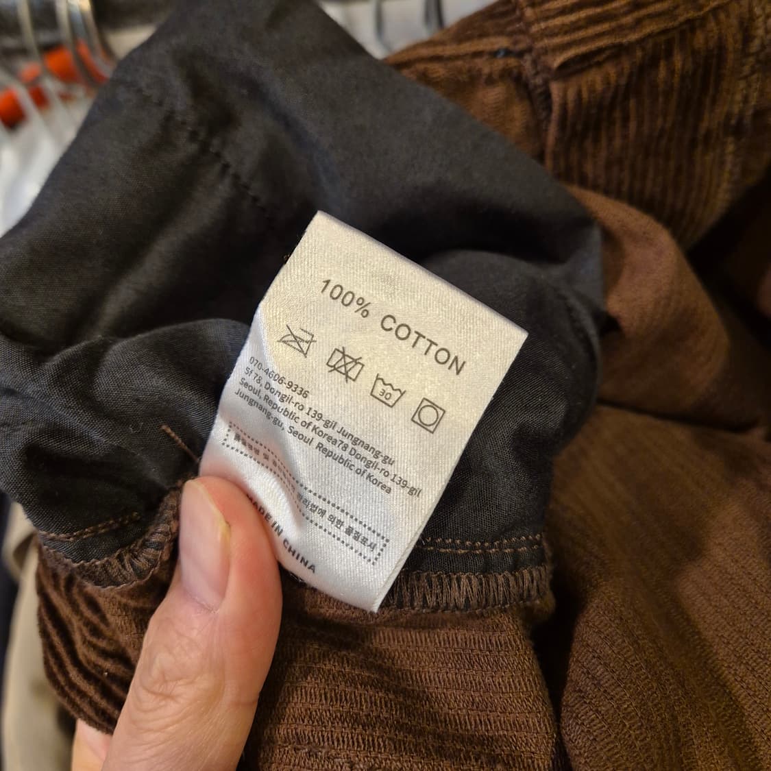 30인치 브라운 카팬터 와이드핏 코듀로이팬츠  상품이미지6