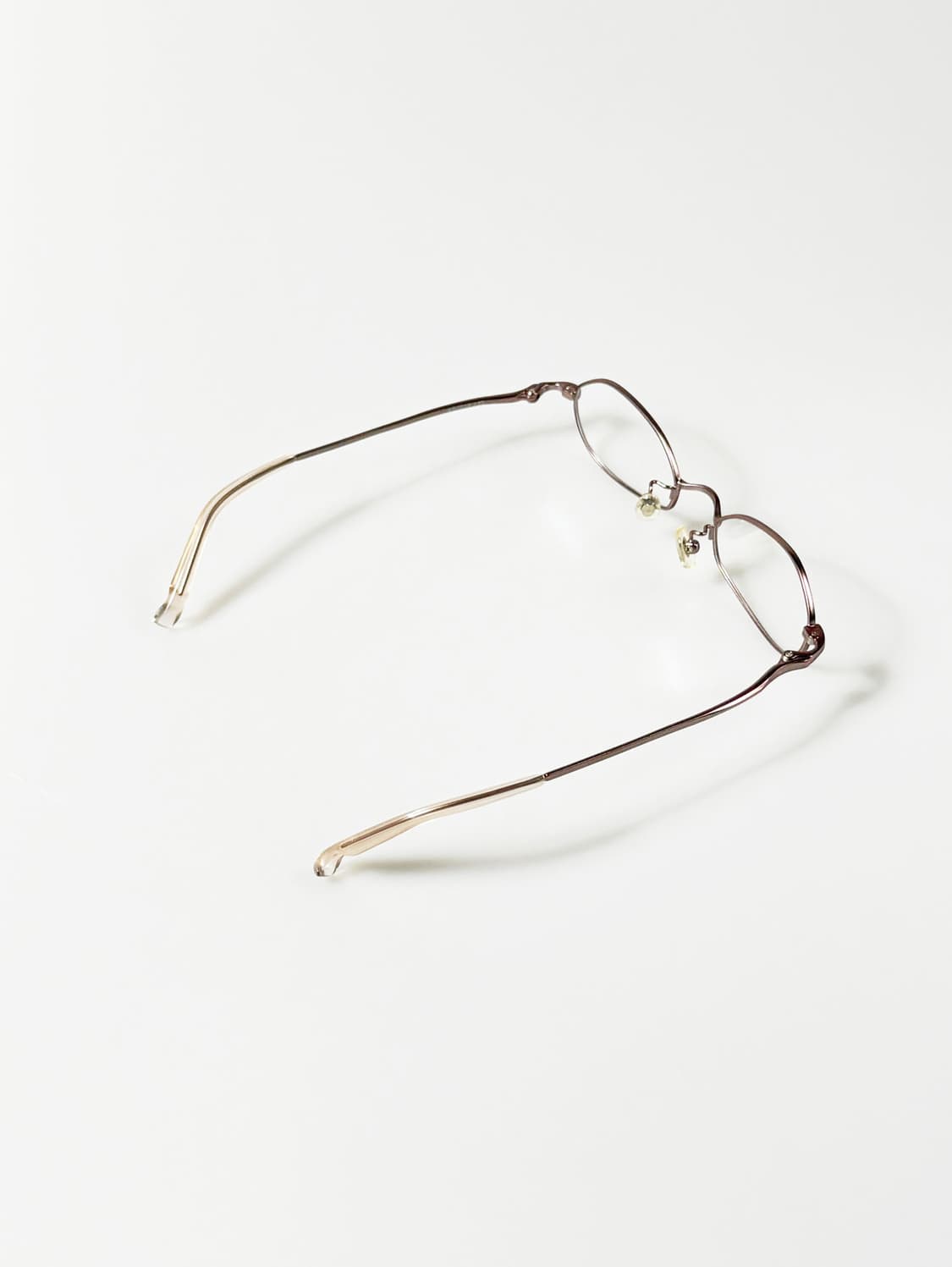 90s ALOOK 라이트핑크 메탈 슬림 오벌 프레임 빈티지 안경 상품이미지4